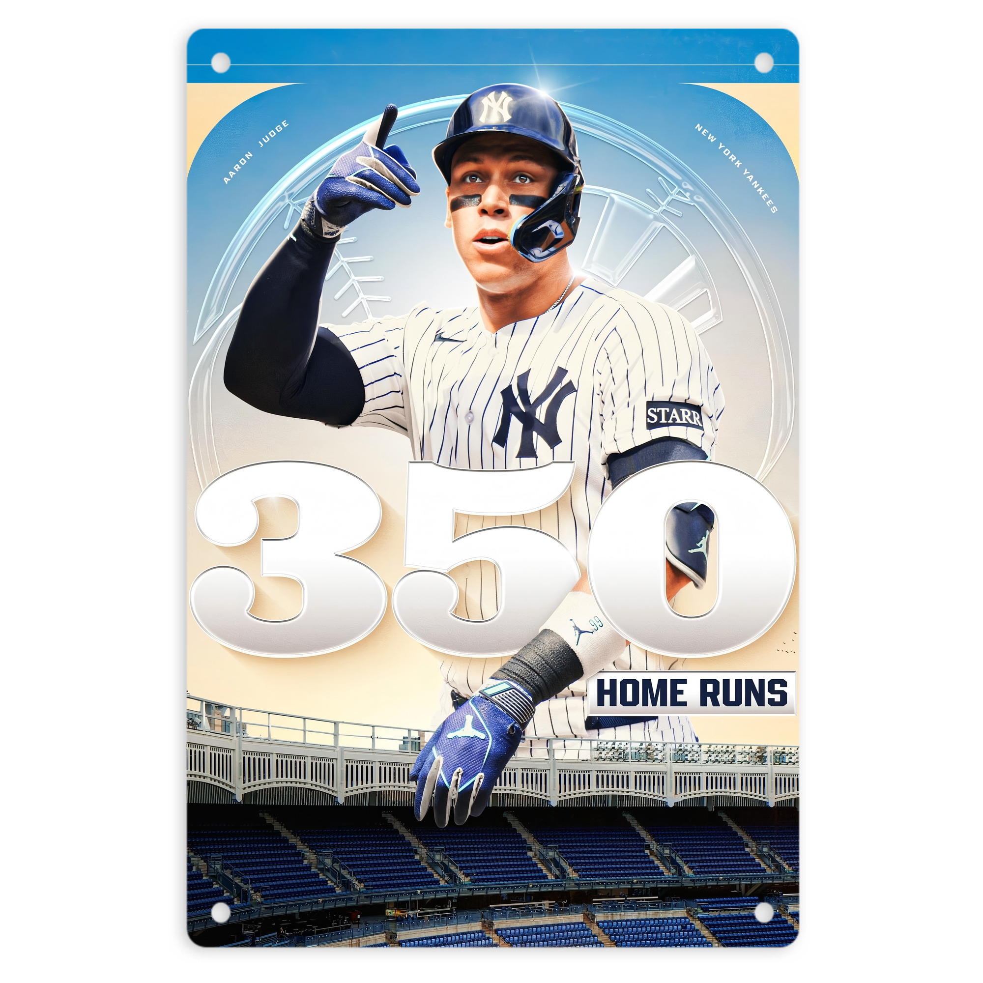 Aaron Judge's 350th Career Home Runs 8x12inch Vertical Aluminum Sign - Durable Fade-Resistant Indoor/Outdoor Safety & Information Plaque For Office, Hotel, Restaurant, Bar, Public Spaces