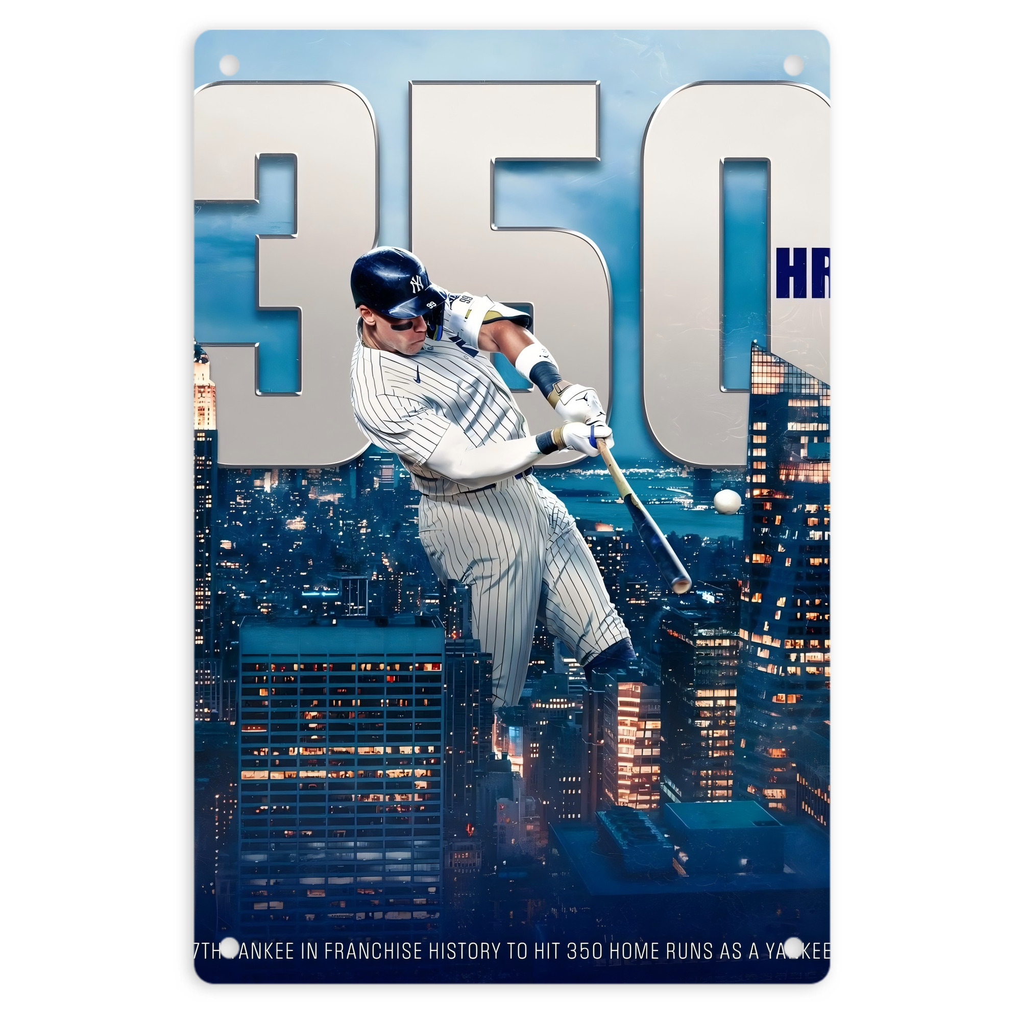 Aaron Judge's 350th Career Home Runs 8x12inch Vertical Aluminum Sign - Durable Fade-Resistant Indoor/Outdoor Safety & Information Plaque For Office, Hotel, Restaurant, Bar, Public Spaces