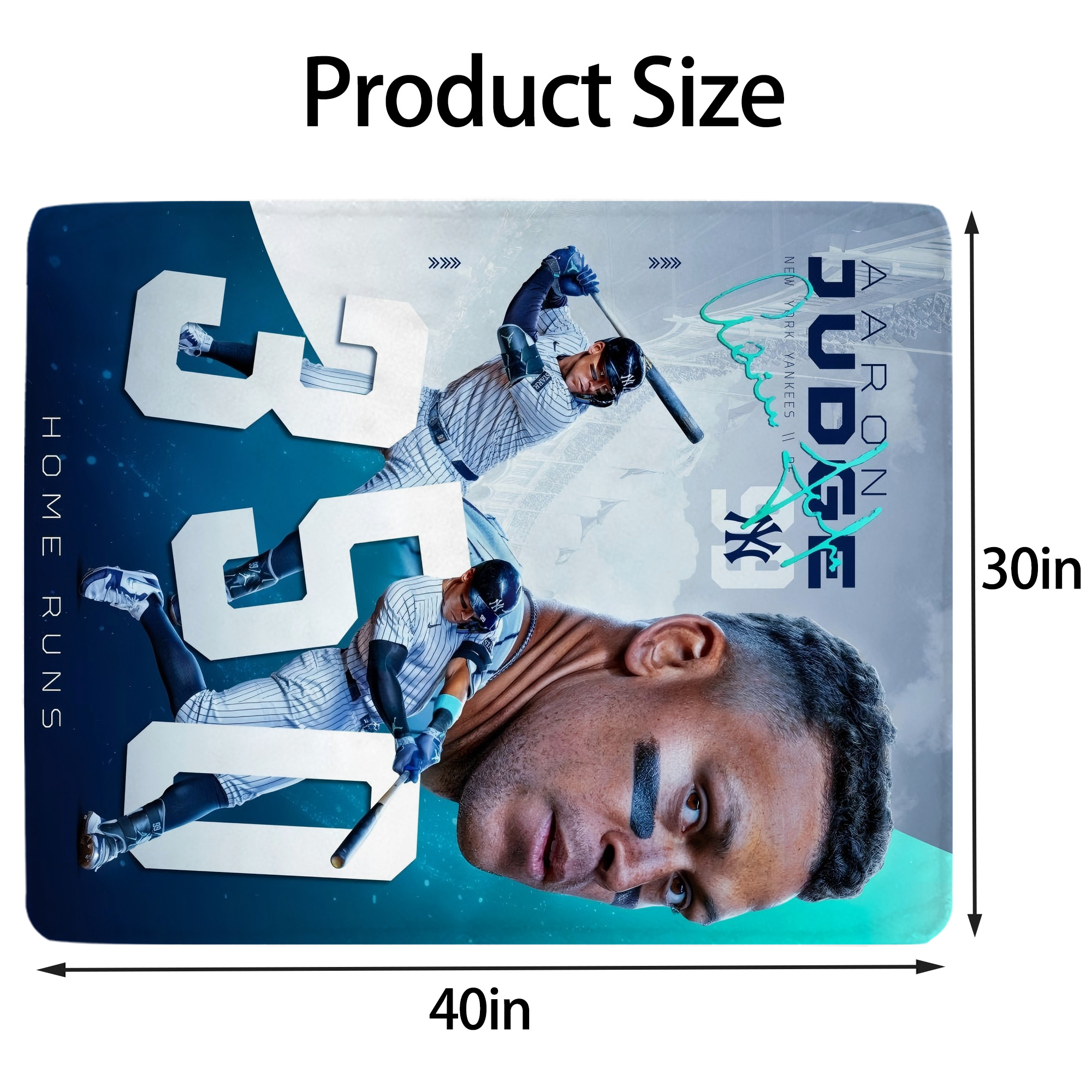 Aaron Judge's 350th Career Home Runs Soft Plush Fleece Blanket 30x40 Inch - 300GSM Flannel, Ultra Soft & Warm, Lightweight & Durable, Perfect For Kids, Adults, Couch, Bed, Camping, Travel, Gift For Family & Friends