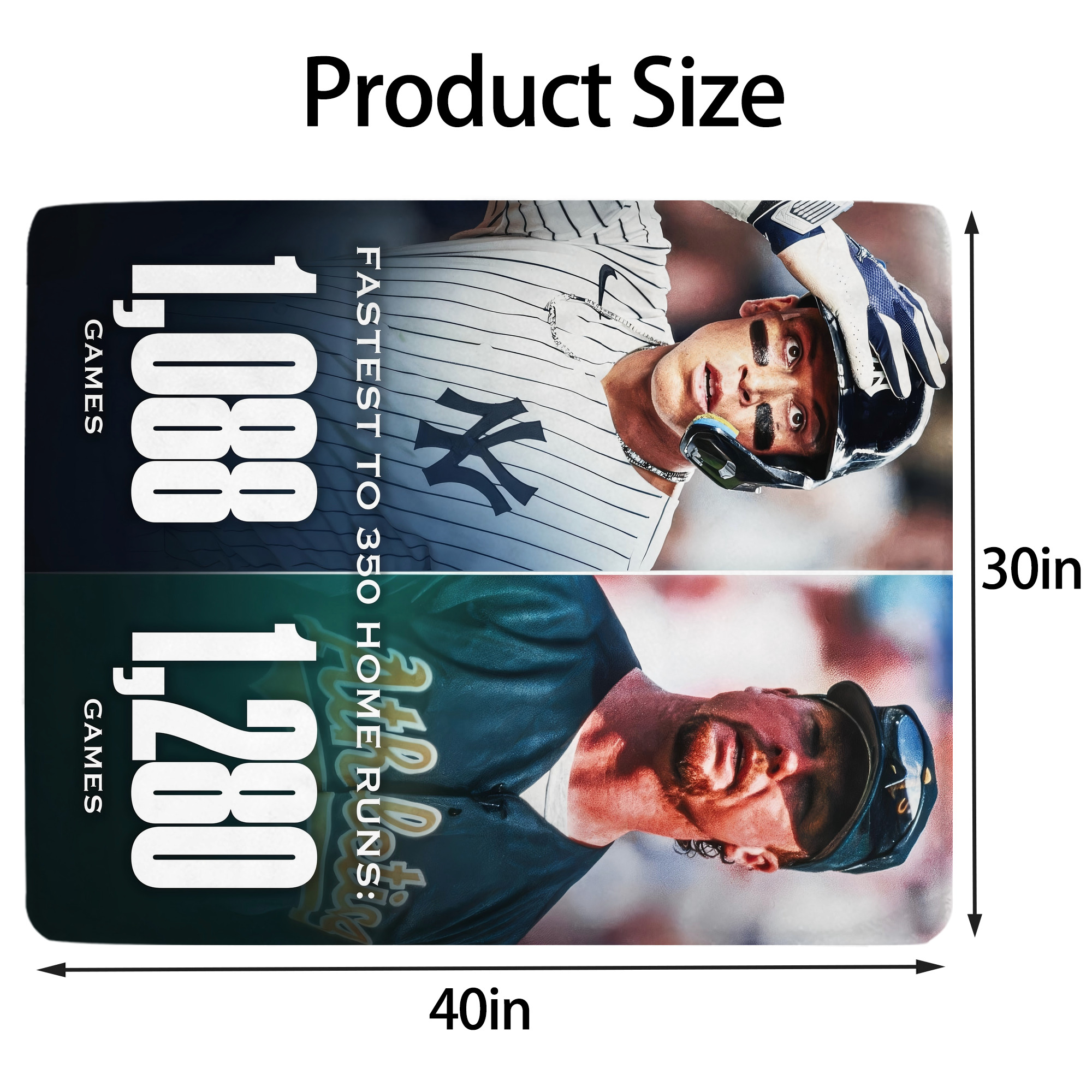Aaron Judge's 350th Career Home Runs Soft Plush Fleece Blanket 30x40 Inch - 300GSM Flannel, Ultra Soft & Warm, Lightweight & Durable, Perfect For Kids, Adults, Couch, Bed, Camping, Travel, Gift For Family & Friends