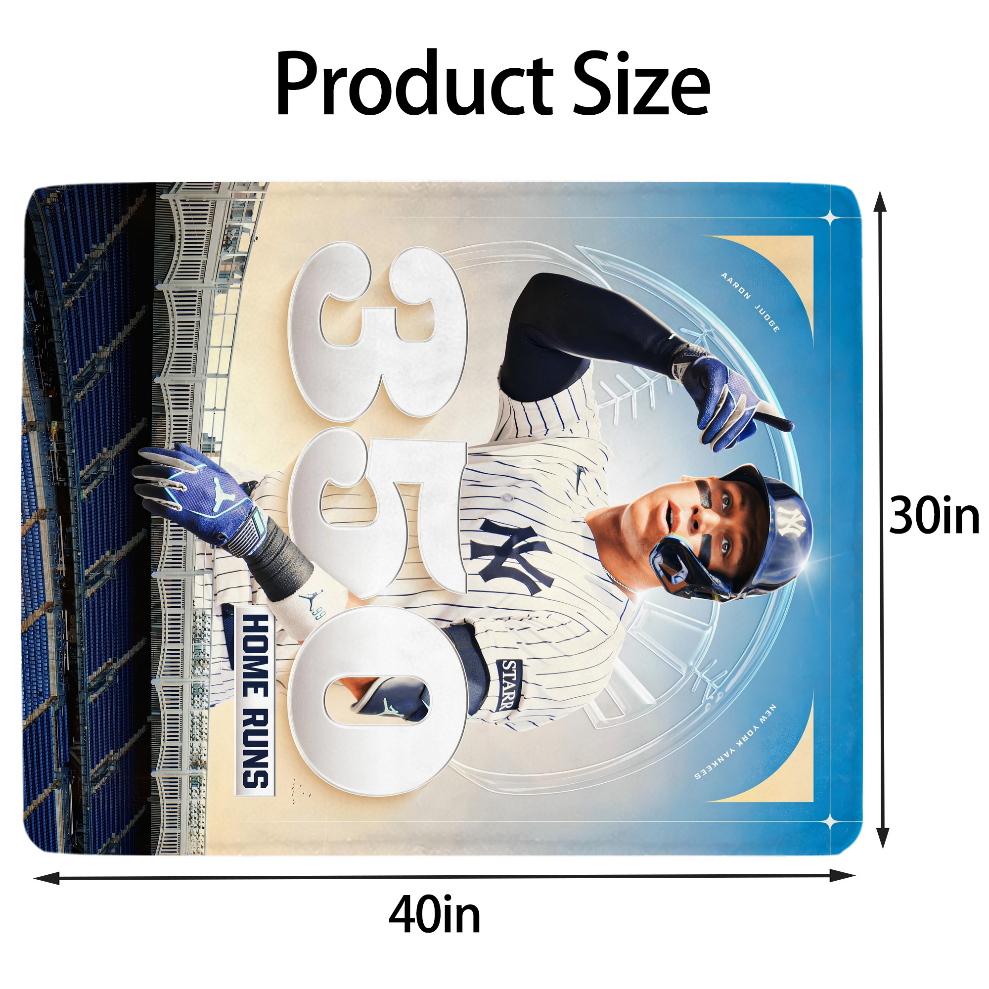 Aaron Judge's 350th Career Home Runs Soft Plush Fleece Blanket 30x40 Inch - 300GSM Flannel, Ultra Soft & Warm, Lightweight & Durable, Perfect For Kids, Adults, Couch, Bed, Camping, Travel, Gift For Family & Friends