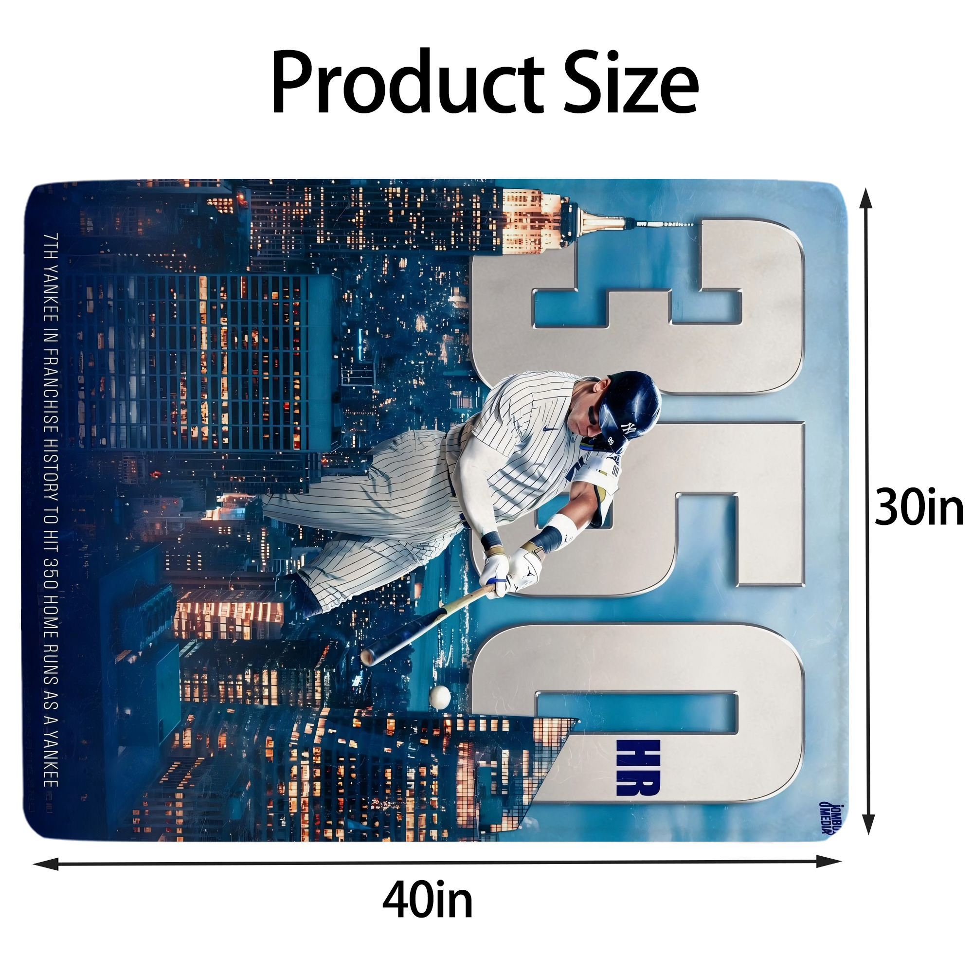 Aaron Judge's 350th Career Home Runs Soft Plush Fleece Blanket 30x40 Inch - 300GSM Flannel, Ultra Soft & Warm, Lightweight & Durable, Perfect For Kids, Adults, Couch, Bed, Camping, Travel, Gift For Family & Friends