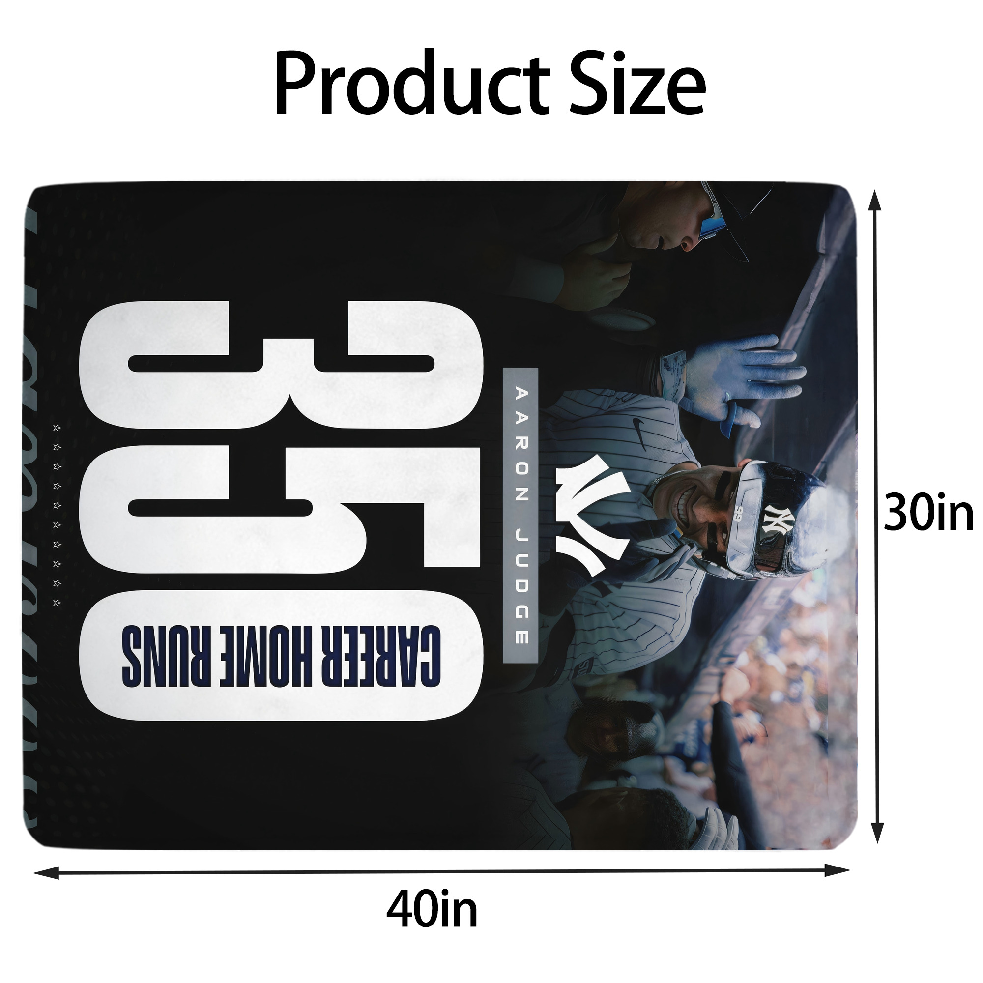 Aaron Judge's 350th Career Home Runs Soft Plush Fleece Blanket 30x40 Inch - 300GSM Flannel, Ultra Soft & Warm, Lightweight & Durable, Perfect For Kids, Adults, Couch, Bed, Camping, Travel, Gift For Family & Friends