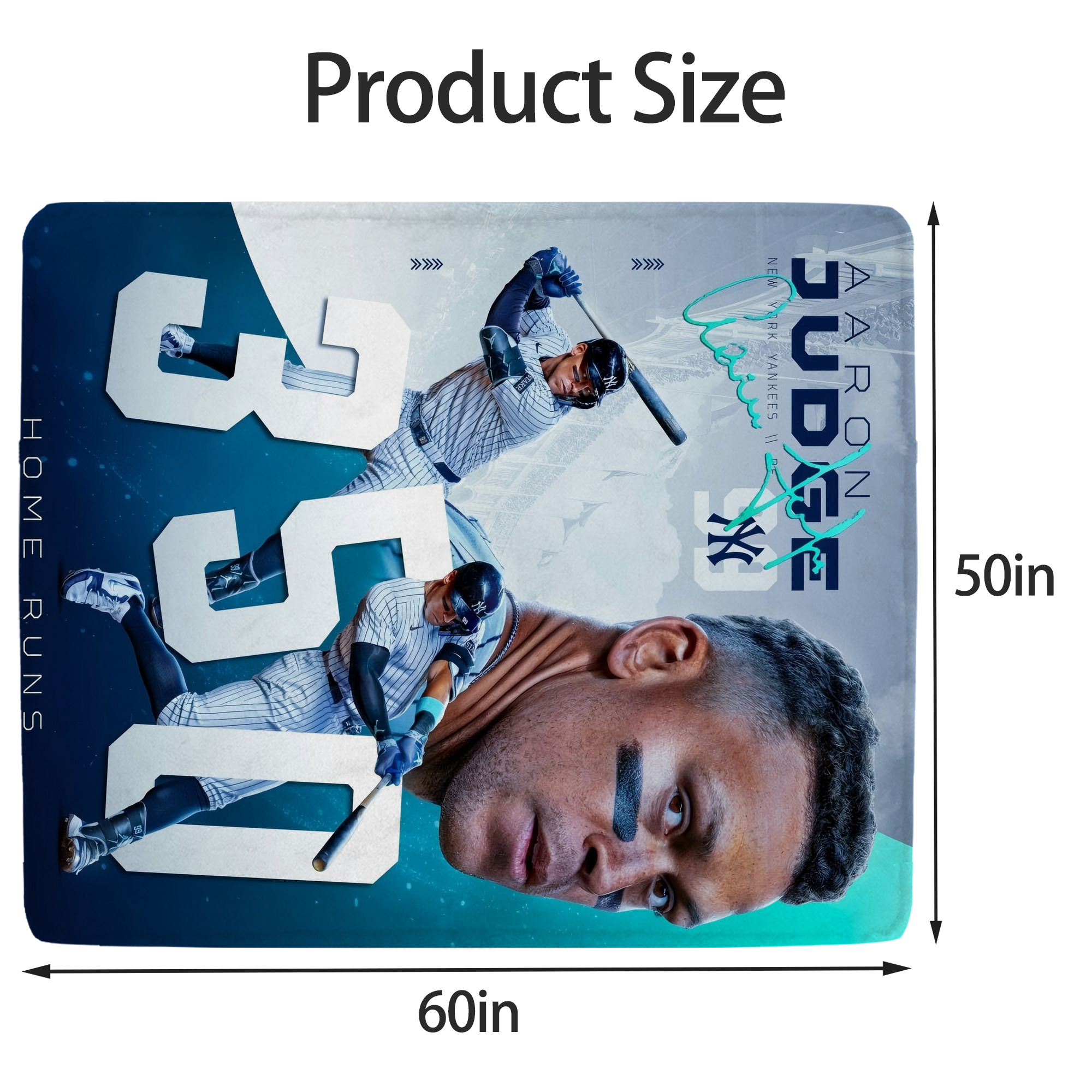 Aaron Judge's 350th Career Home Runs Soft Fleece Throw Blanket 50 X 60 Inch – Super Soft, Lightweight, And Durable – Perfect For Sofa, Bed, Camping, And More – Ideal Gift For Family And Friends