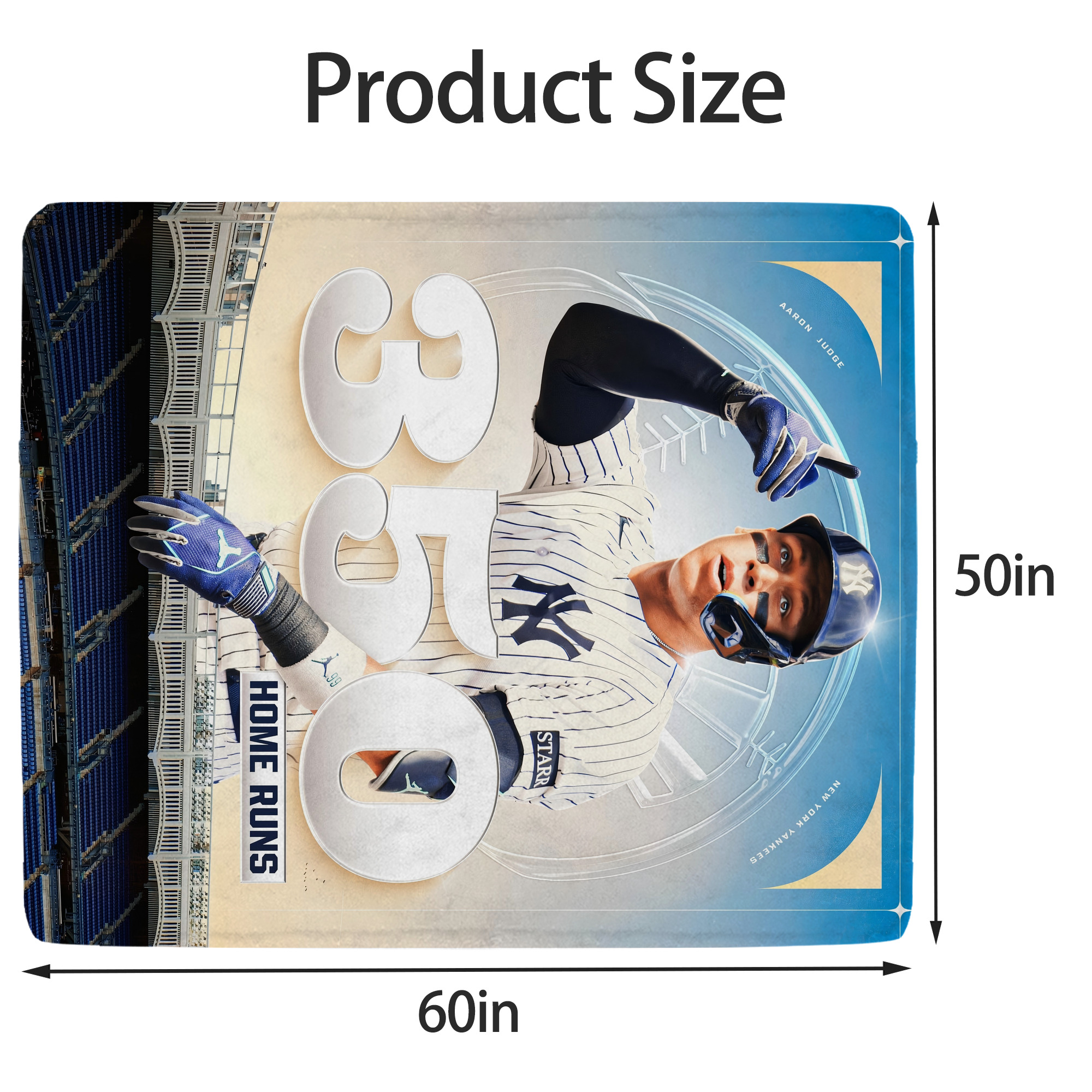 Aaron Judge's 350th Career Home Runs Soft Fleece Throw Blanket 50 X 60 Inch – Super Soft, Lightweight, And Durable – Perfect For Sofa, Bed, Camping, And More – Ideal Gift For Family And Friends