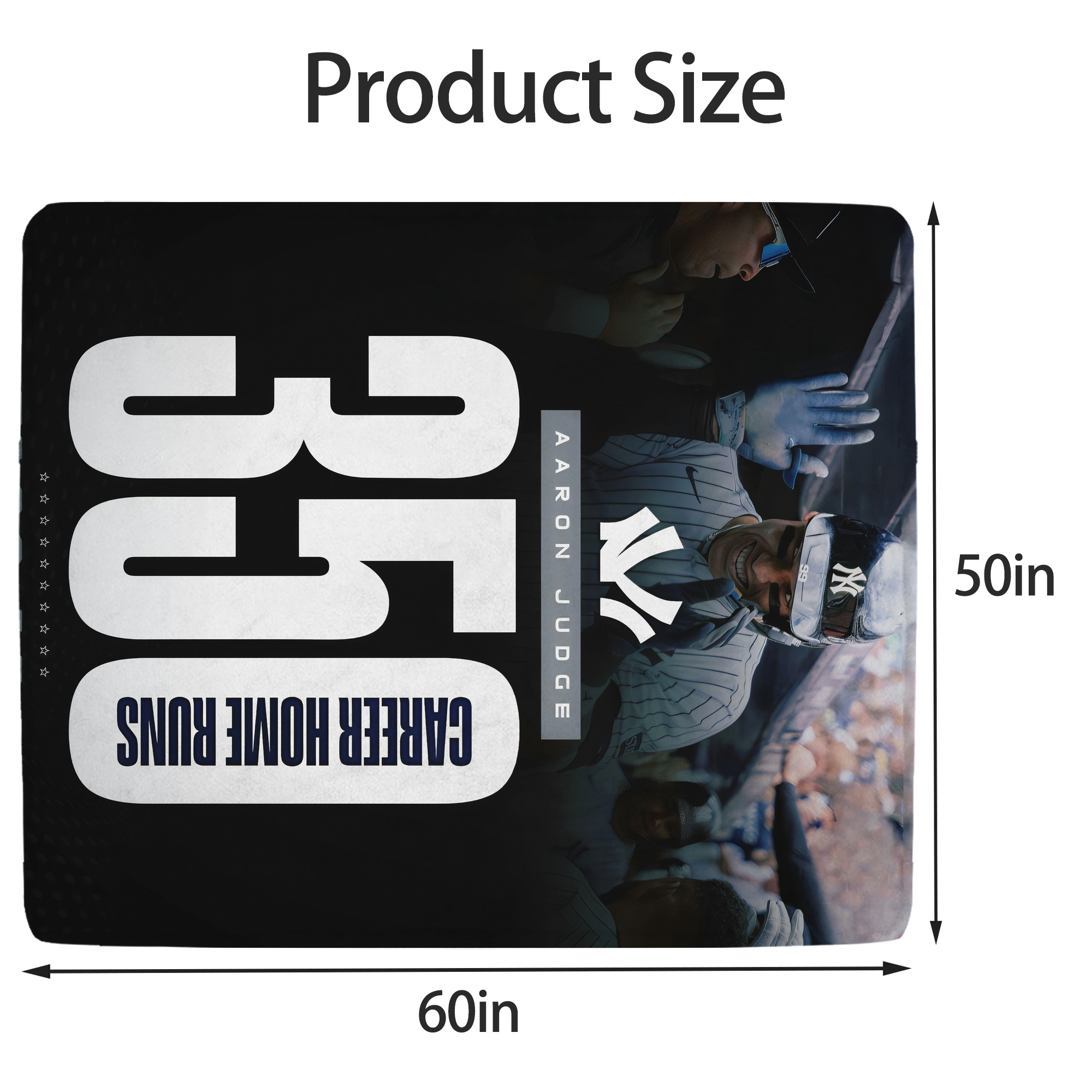 Aaron Judge's 350th Career Home Runs Soft Fleece Throw Blanket 50 X 60 Inch – Super Soft, Lightweight, And Durable – Perfect For Sofa, Bed, Camping, And More – Ideal Gift For Family And Friends
