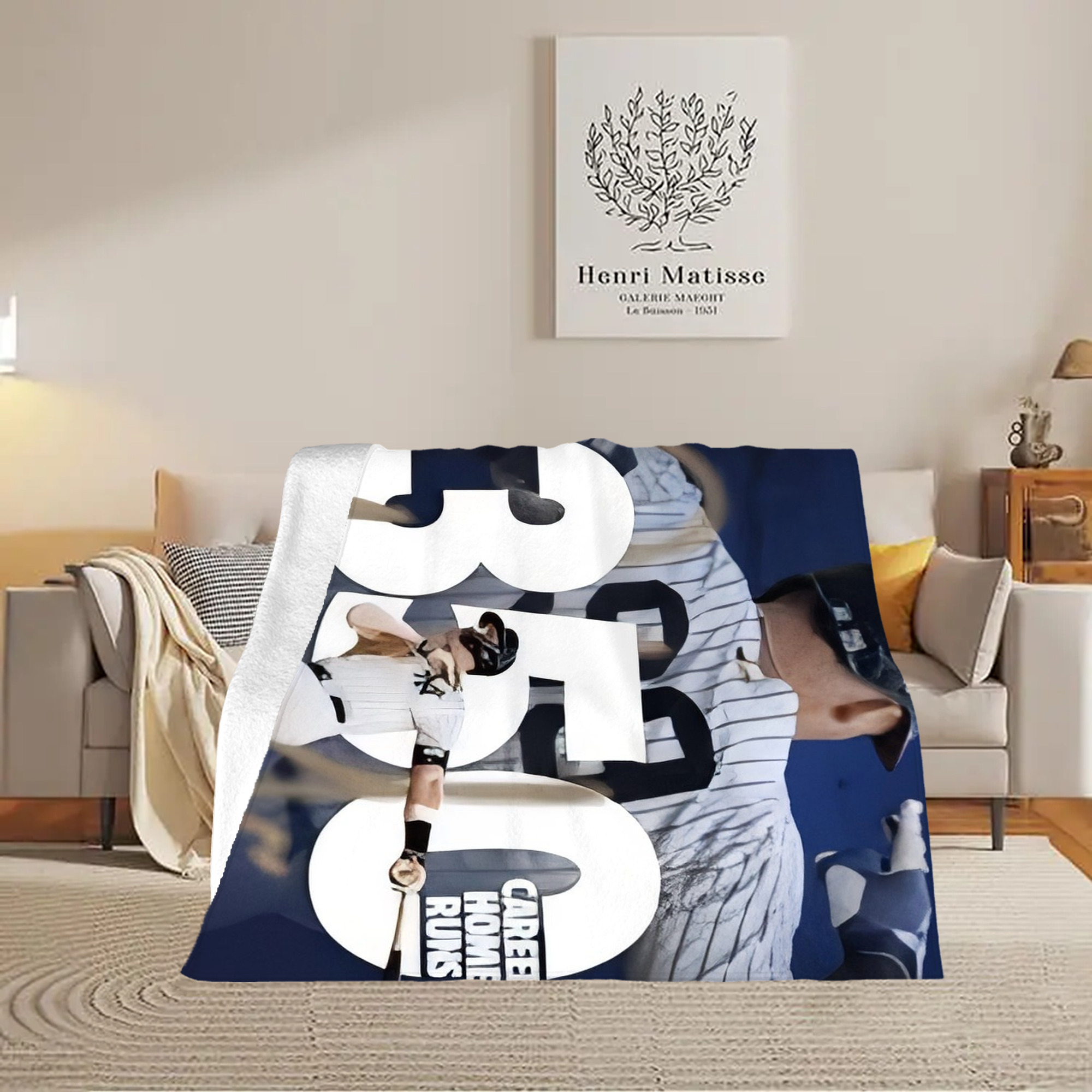 Aaron Judge's 350th Career Home Runs Soft Fleece Throw Blanket 50 X 60 Inch – Super Soft, Lightweight, And Durable – Perfect For Sofa, Bed, Camping, And More – Ideal Gift For Family And Friends