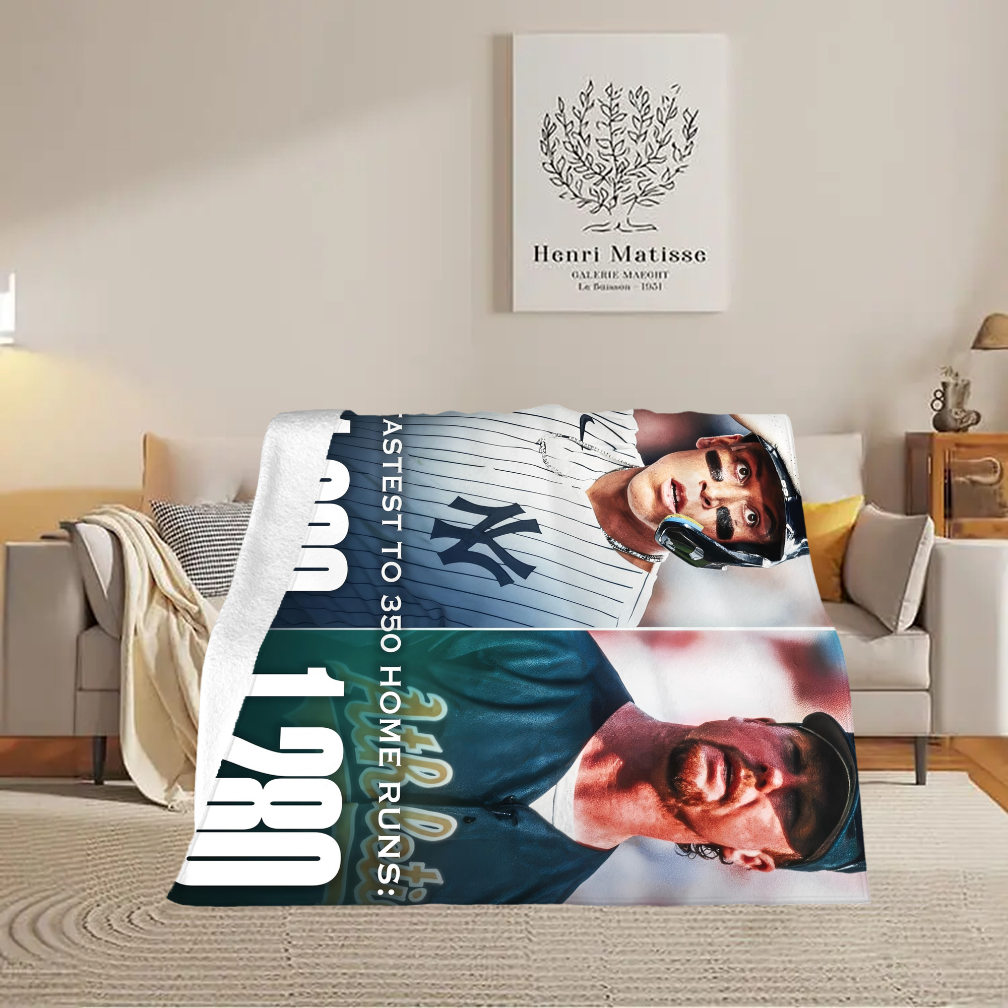 Aaron Judge's 350th Career Home Runs Soft Fleece Throw Blanket 50 X 60 Inch – Super Soft, Lightweight, And Durable – Perfect For Sofa, Bed, Camping, And More – Ideal Gift For Family And Friends