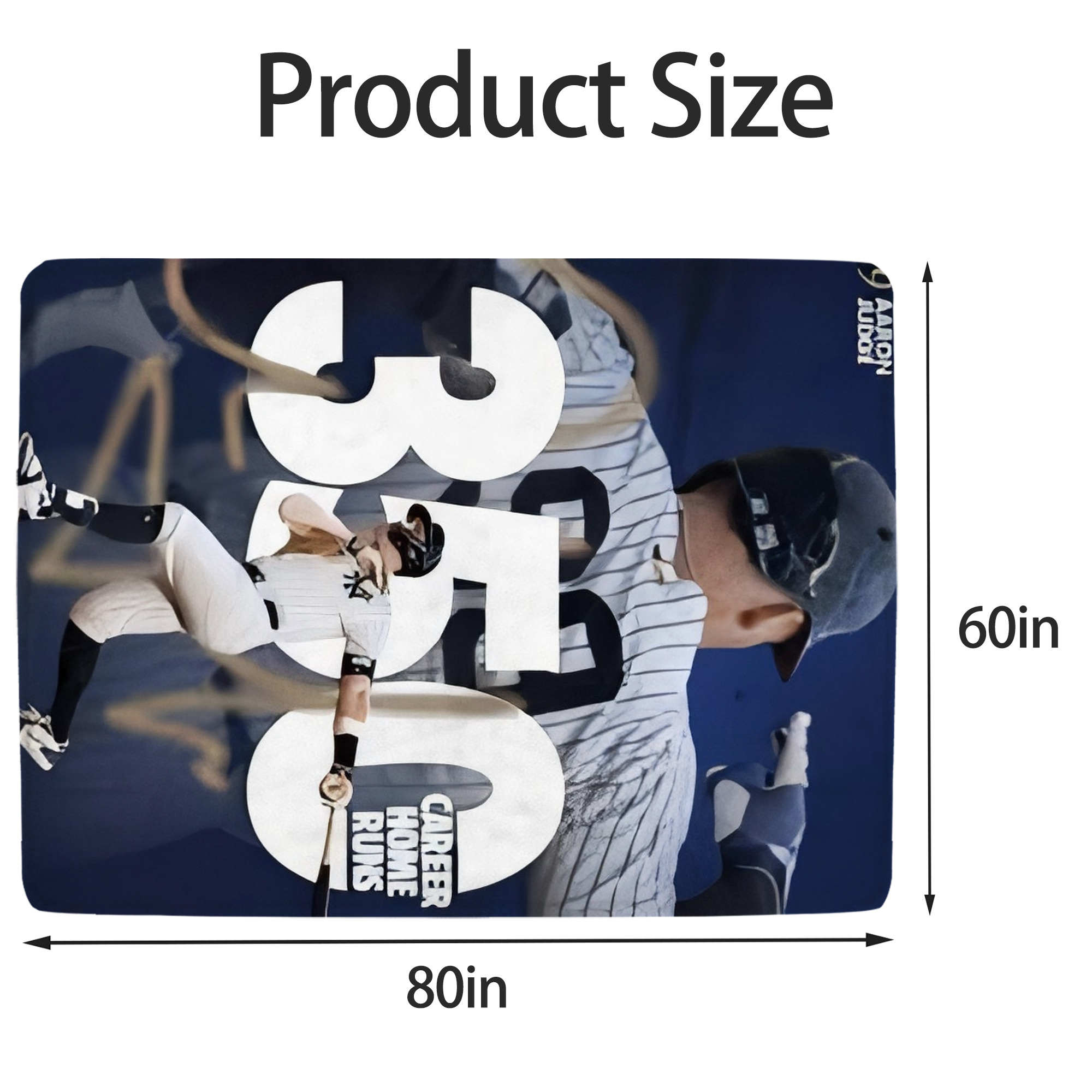 Aaron Judge's 350th Career Home Runs Soft Fleece Throw Blanket 60 X 80 Inch – Super Soft, Lightweight, And Durable – Perfect For Sofa, Bed, Camping, And More – Ideal Gift For Family And Friends