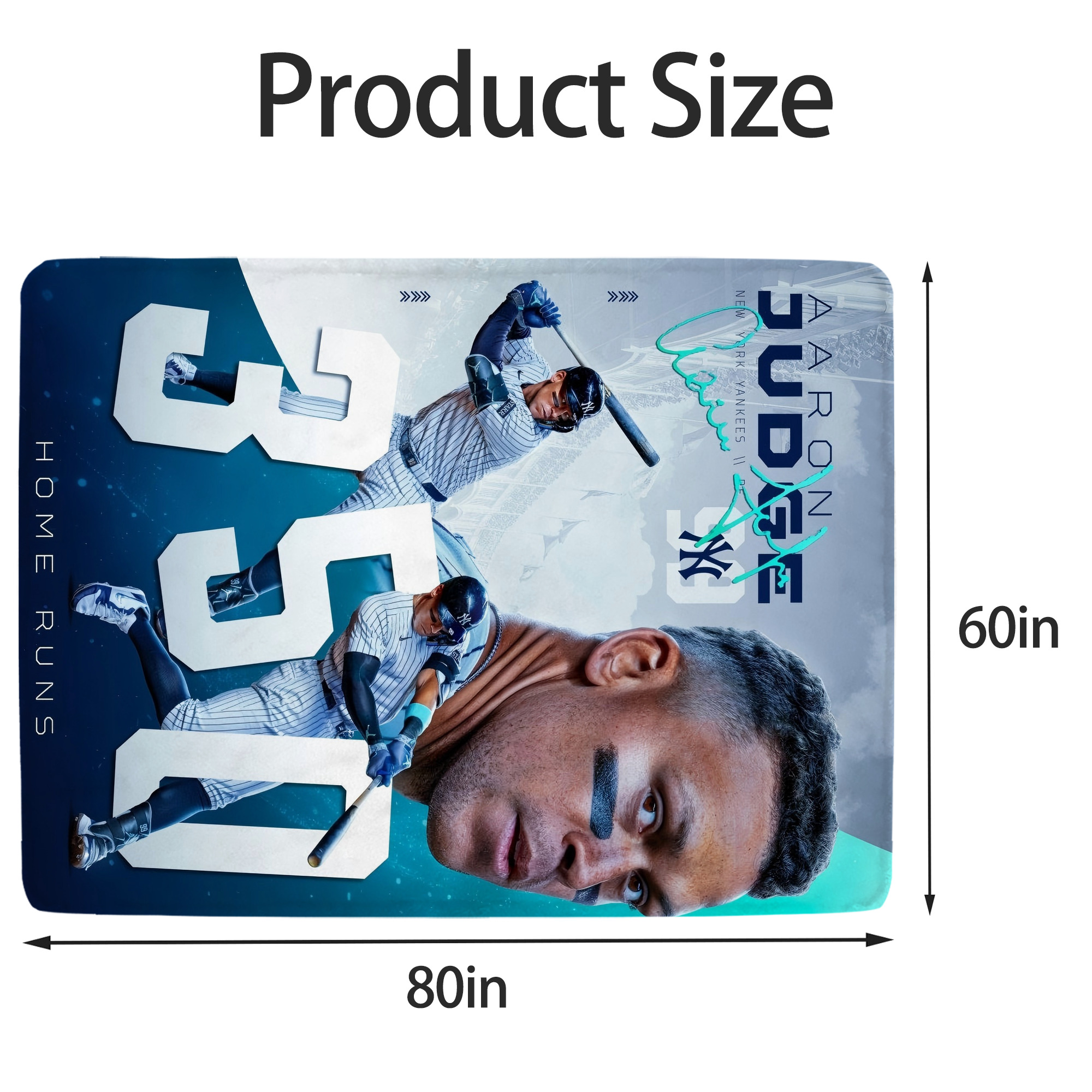 Aaron Judge's 350th Career Home Runs Soft Fleece Throw Blanket 60 X 80 Inch – Super Soft, Lightweight, And Durable – Perfect For Sofa, Bed, Camping, And More – Ideal Gift For Family And Friends