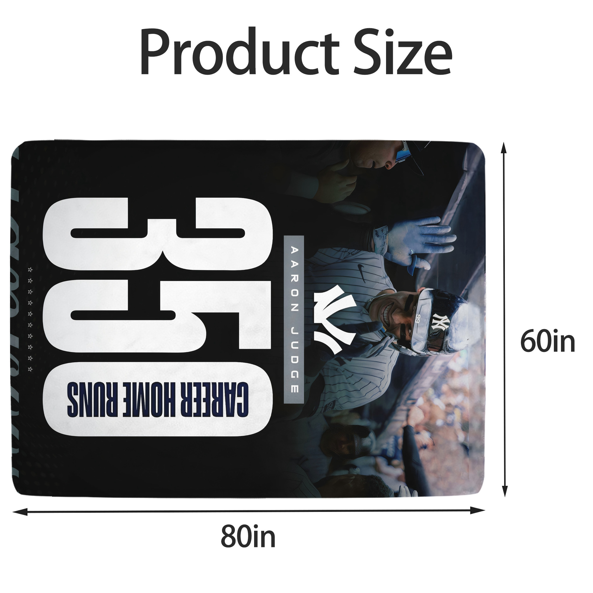 Aaron Judge's 350th Career Home Runs Soft Fleece Throw Blanket 60 X 80 Inch – Super Soft, Lightweight, And Durable – Perfect For Sofa, Bed, Camping, And More – Ideal Gift For Family And Friends