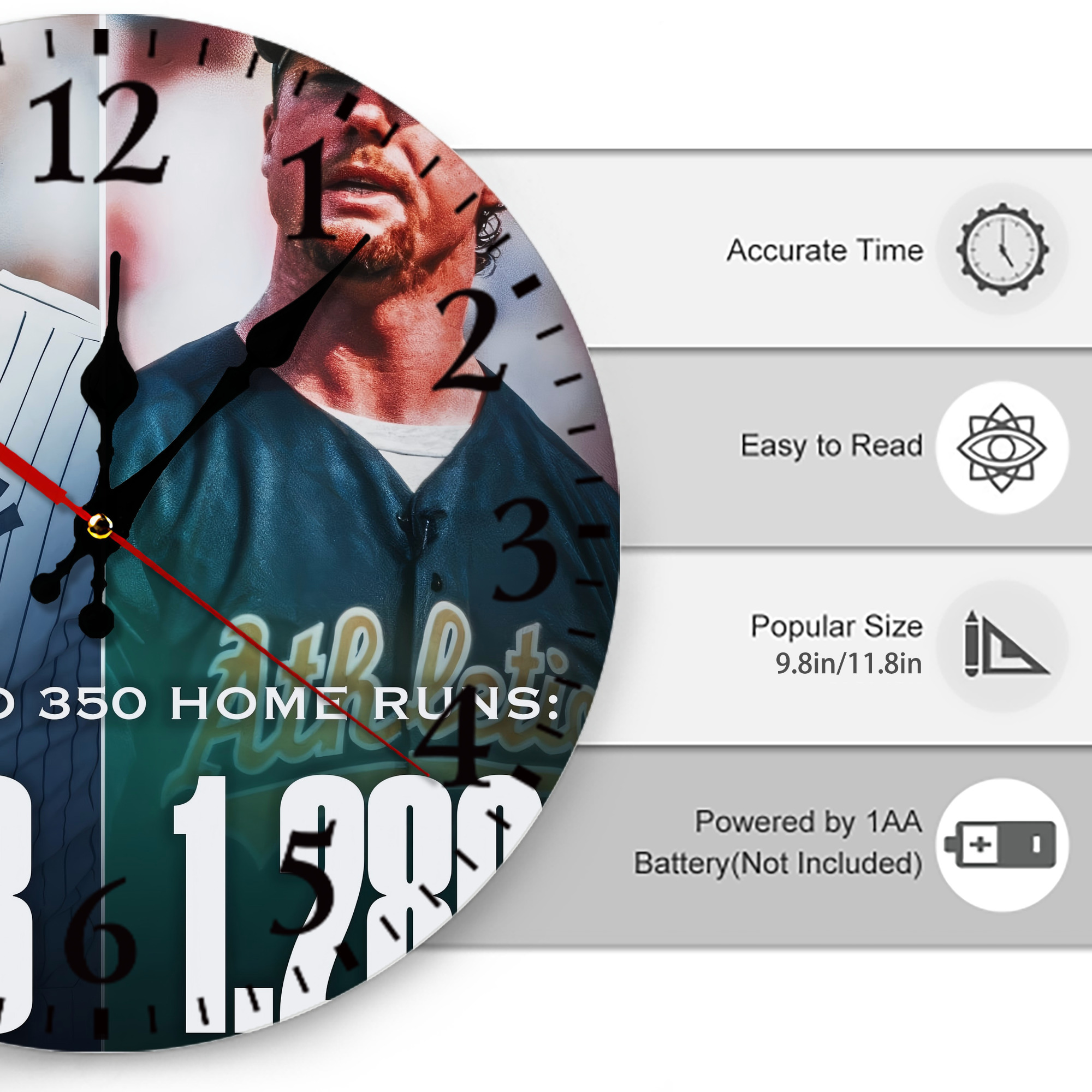 Aaron Judge's 350th Career Home Runs Silent Round Wall Clock – Modern & Stylish DIY Design, Durable Wood Construction, Easy To Install – Perfect For Office, Bedroom, Living Room, And More
