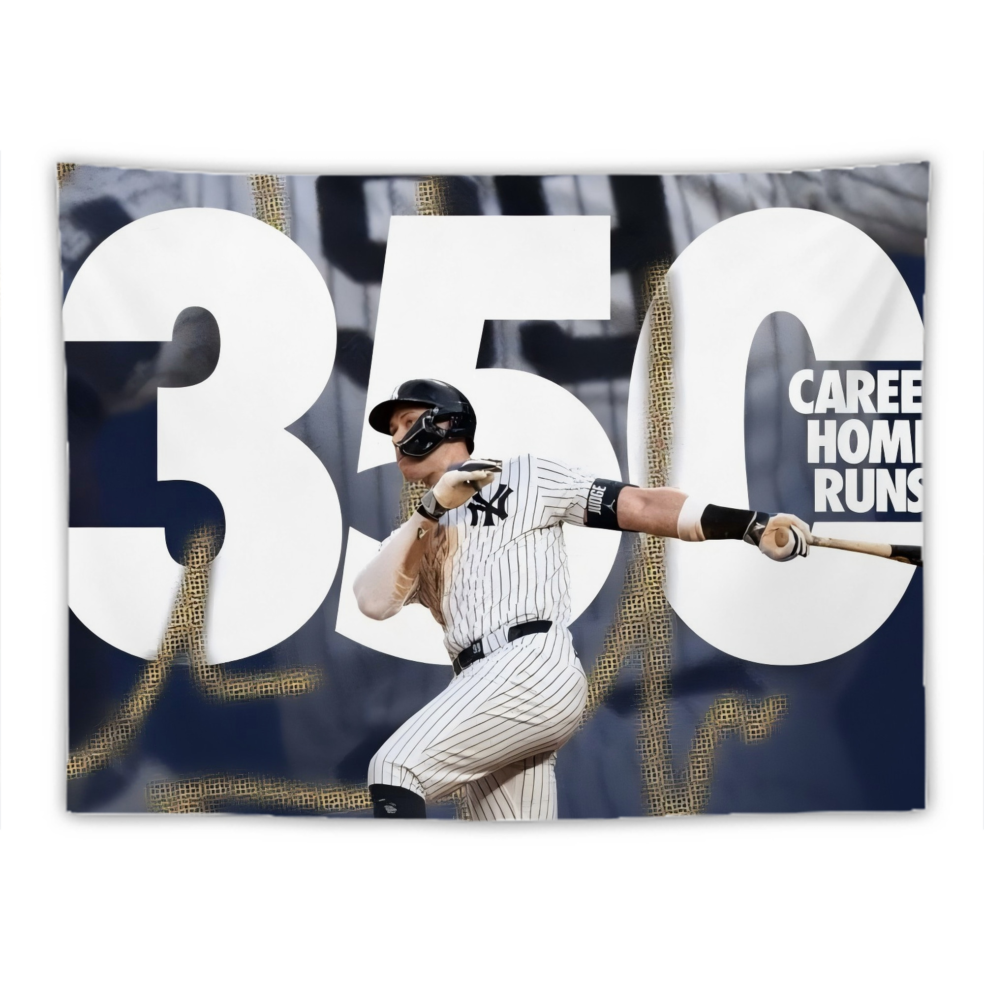 Aaron Judge's 350th Career Home Runs Wall Tapestry For Bedroom Aesthetic – Boho Style Polyester Fabric Wall Hanging With Hooks – 60 X 90 Inch Large Size, Lightweight, Durable, Easy To Hang