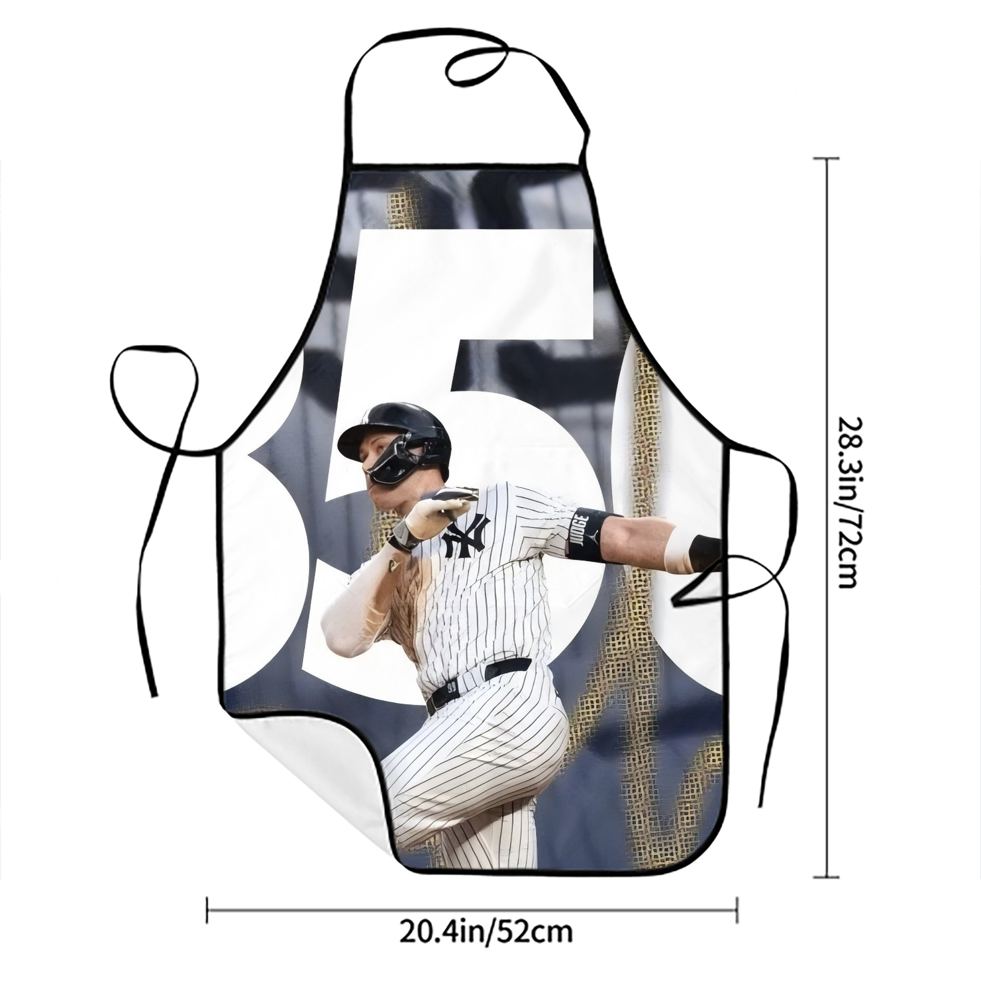 Aaron Judge's 350th Career Home Runs Stain-Resistant Polyester Apron With Pocket – Full Print, Waterproof, Anti-Wrinkle, Anti-Pilling – Ideal For Kitchen, BBQ, Restaurant, Salon & More