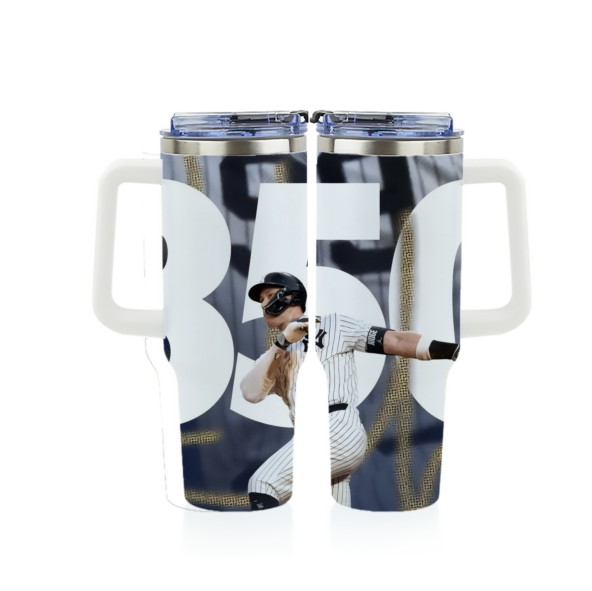 Aaron Judge's 350th Career Home Runs 40oz Full Wrap Car Tumbler – Durable Stainless Steel Travel Mug With Vibrant UV Print – Double Wall Insulated, Fits Most Car Cup Holders