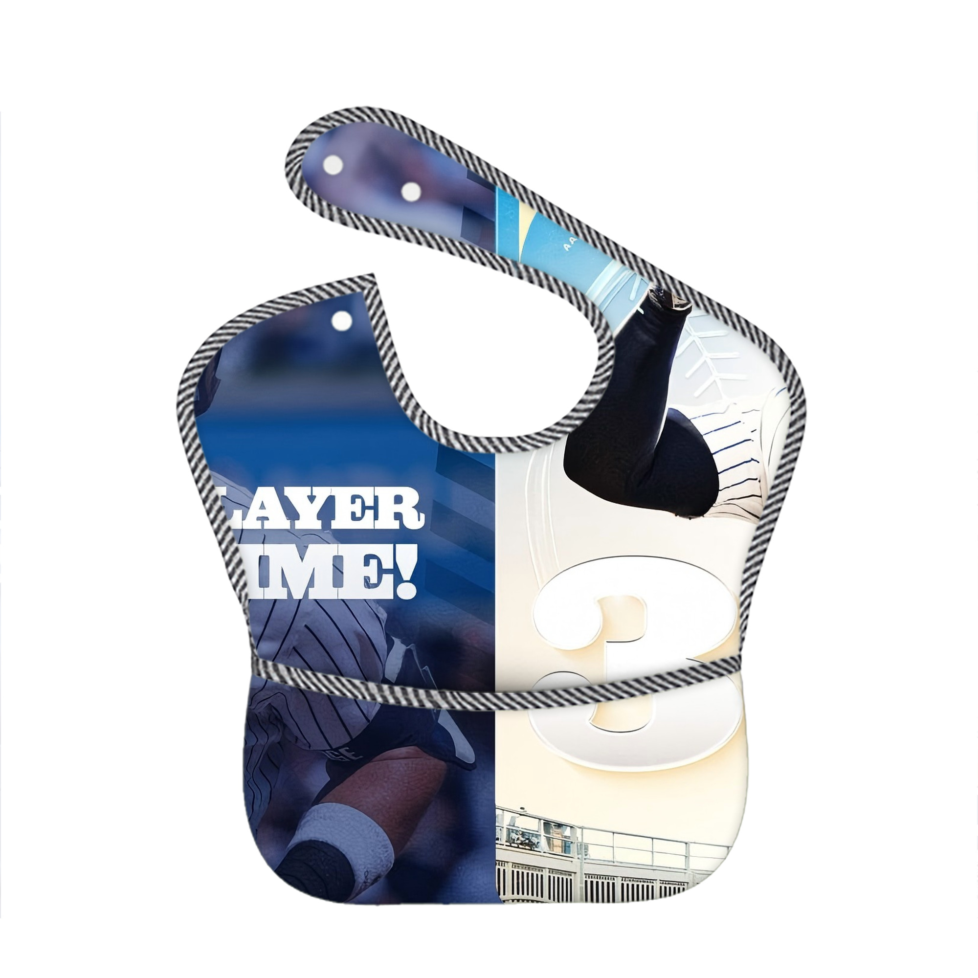 Aaron Judge's 350th Career Home Runs Adjustable Waterproof Toddler Bib – Full-Print Durable Polyester – Foldable Crumb Pocket – Easy Snap Closure – Soft