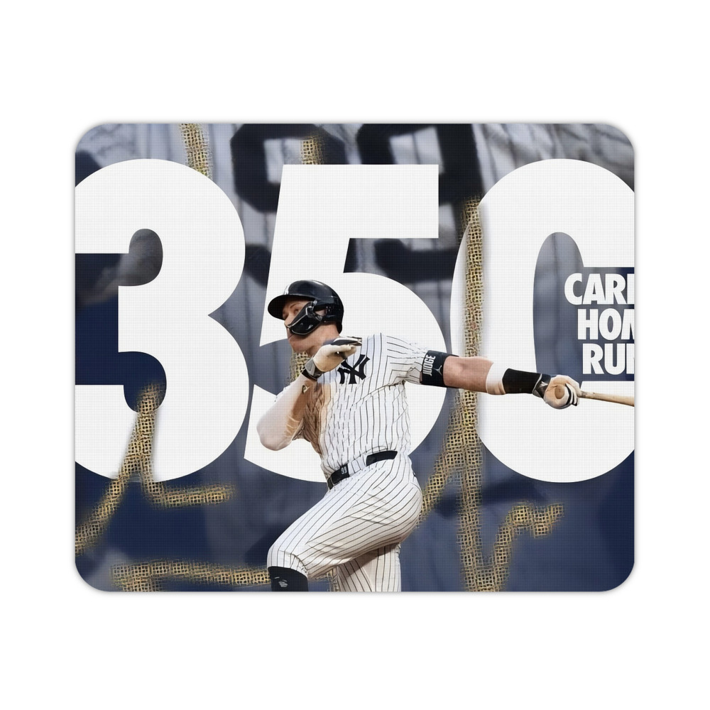 Aaron Judge's 350th Career Home Runs Durable Rubber Mouse Pad With Stitched Edges, Waterproof, Non-Slip Surface, Ultra-Thin Design For Gaming, Office