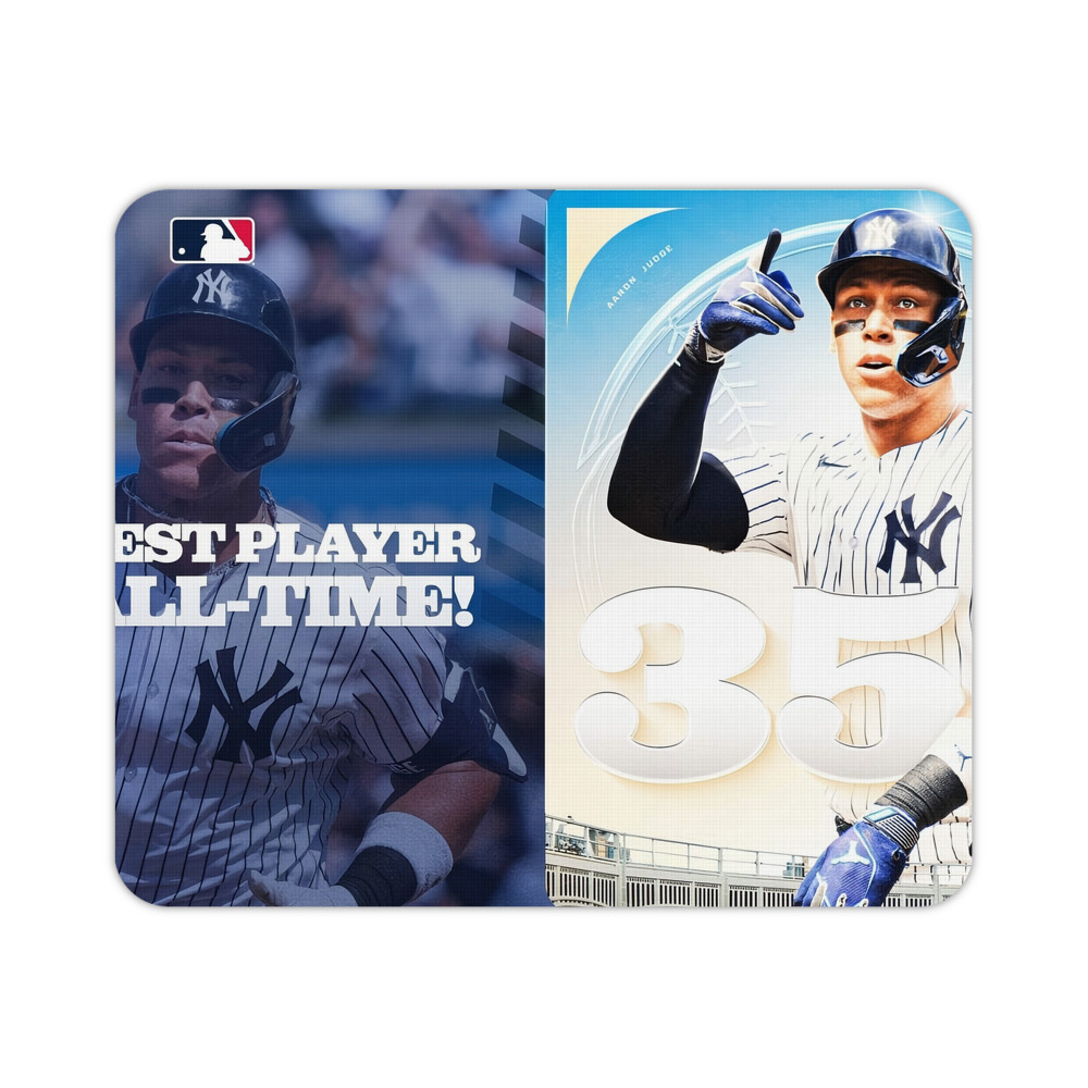 Aaron Judge's 350th Career Home Runs Durable Rubber Mouse Pad With Stitched Edges, Waterproof, Non-Slip Surface, Ultra-Thin Design For Gaming, Office