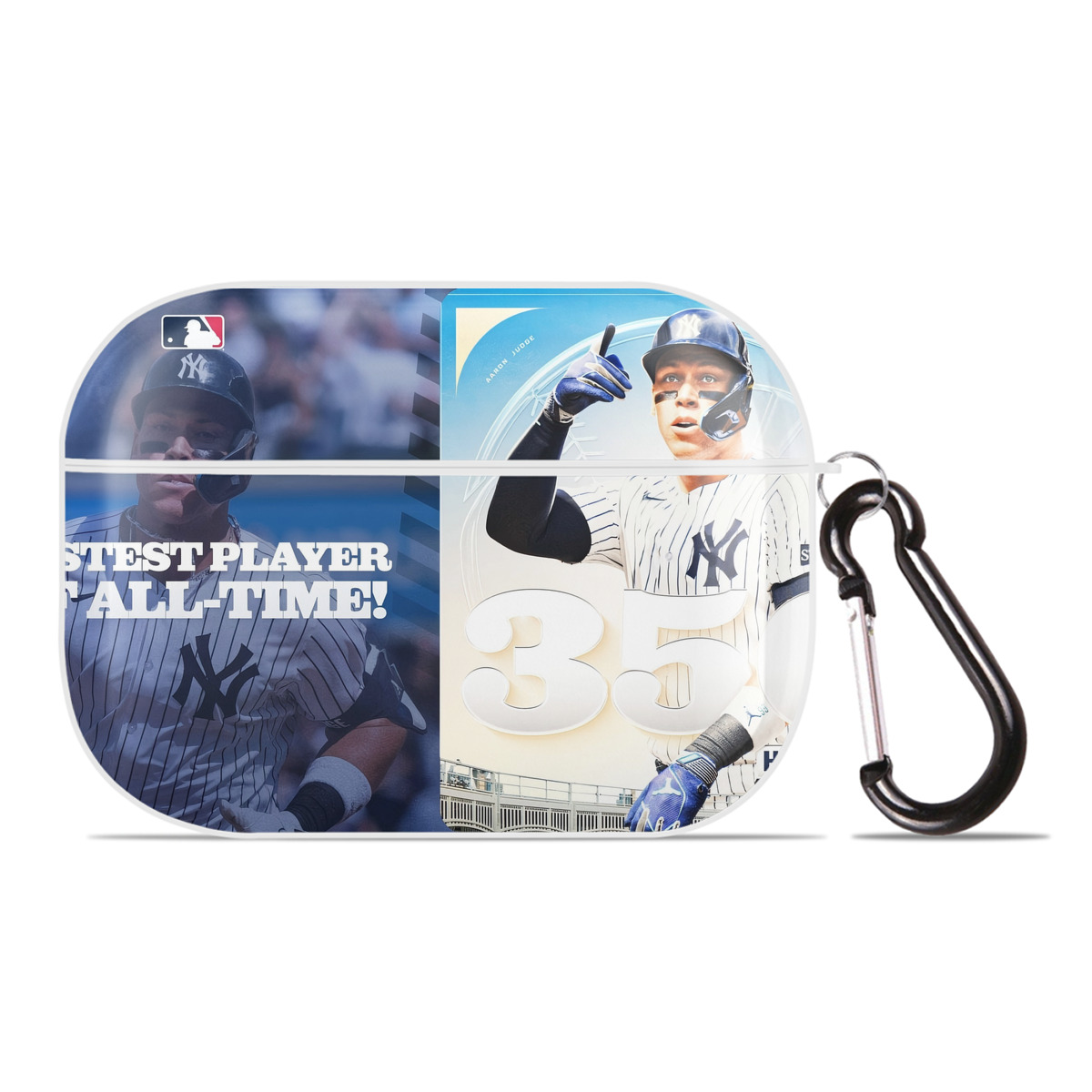 Aaron Judge's 350th Career Home Runs AirPods Pro Hard Case White With Keychain, Durable Flexible PC, Precise Cutouts, Anti-Fingerprint, Yellowing & Scratch Resistant, Full Protection, Washable