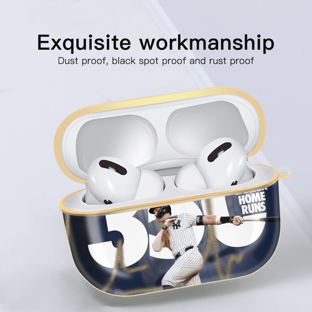 Aaron Judge's 350th Career Home Runs Luxury Gold AirPods Pro Case With Keychain, Flexible PC Material, Full Protection, Precise Cutouts, Anti-Fingerprint, Washable, Durable Design