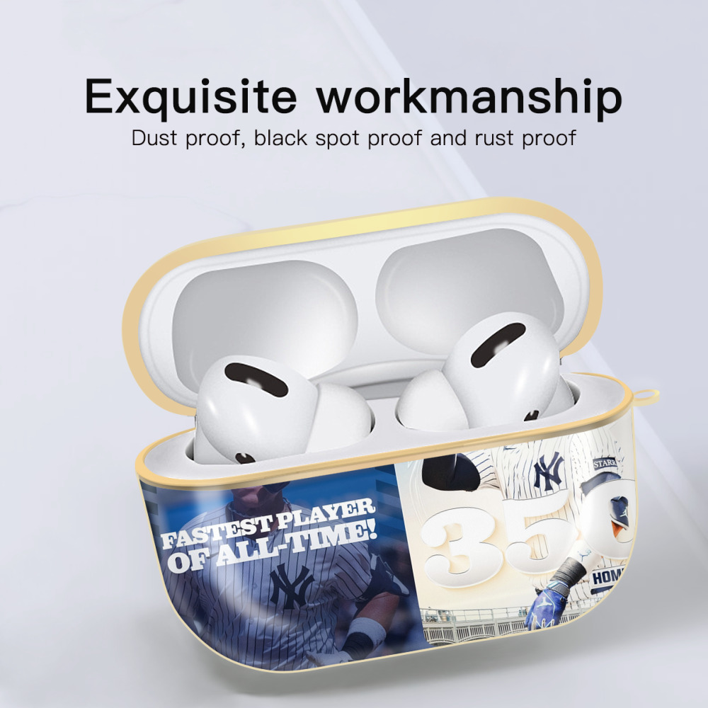 Aaron Judge's 350th Career Home Runs Luxury Gold AirPods Pro Case With Keychain, Flexible PC Material, Full Protection, Precise Cutouts, Anti-Fingerprint, Washable, Durable Design