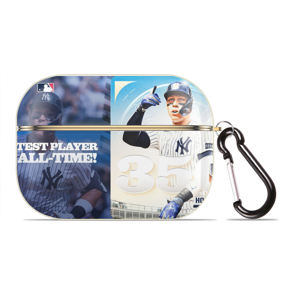 Aaron Judge's 350th Career Home Runs Luxury Gold AirPods Pro Case With Keychain, Flexible PC Material, Full Protection, Precise Cutouts, Anti-Fingerprint, Washable, Durable Design