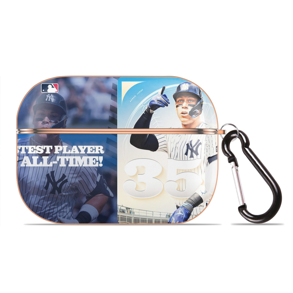 Aaron Judge's 350th Career Home Runs AirPods Pro Protective Case Rose Gold, Flexible PC Material, Precise Fit, Anti-Slip Cover, Full Protection, Fingerprint Resistant, Washable With Keychain