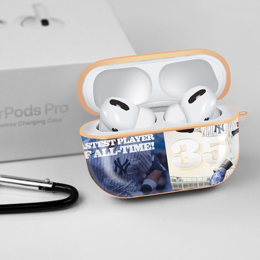 Aaron Judge's 350th Career Home Runs AirPods Pro Protective Case Rose Gold, Flexible PC Material, Precise Fit, Anti-Slip Cover, Full Protection, Fingerprint Resistant, Washable With Keychain