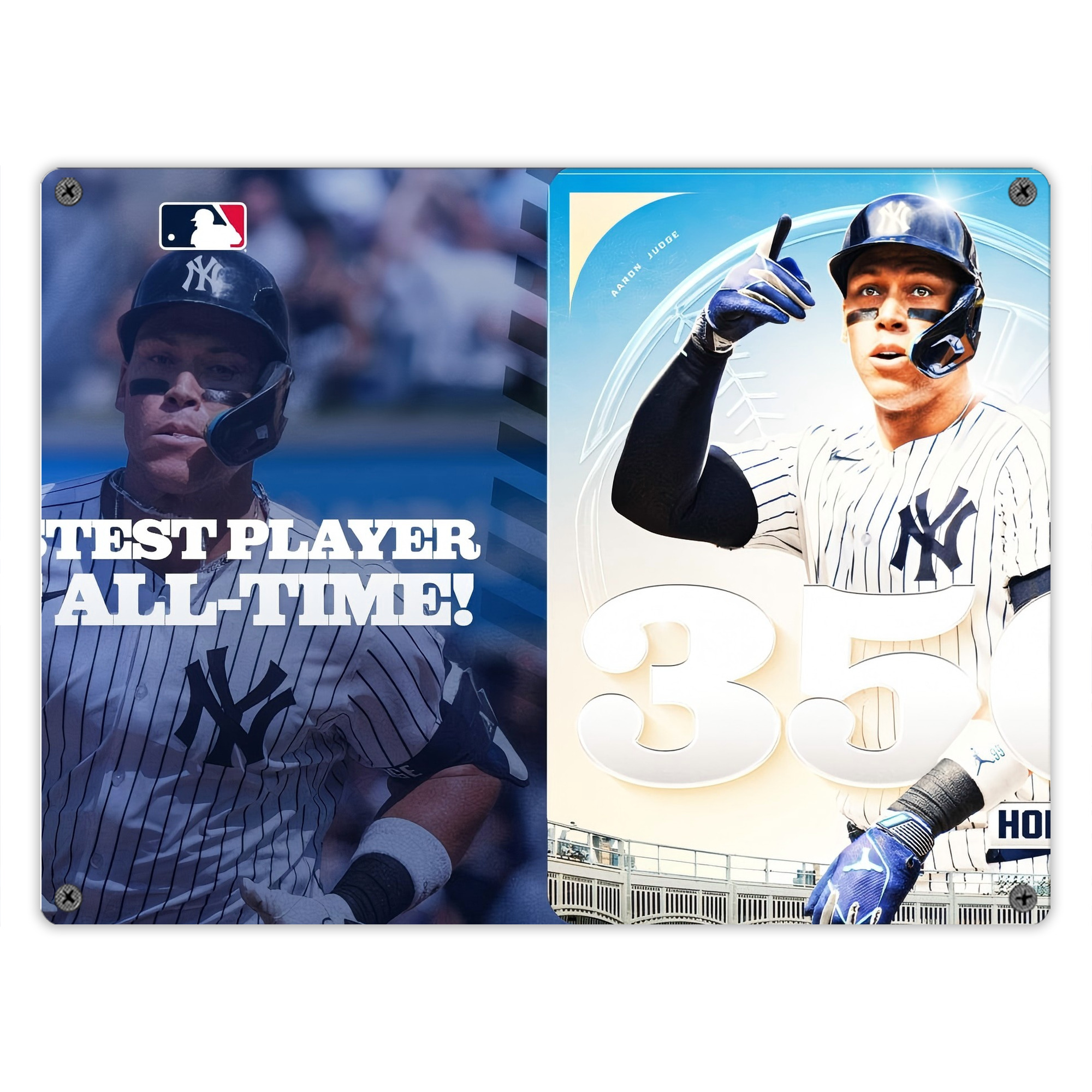 Aaron Judge's 350th Career Home Runs Vintage Metal Tin Sign 16x12 – Full-Print Iron Wall Decor – Durable, Fade-Resistant – Easy To Hang – Ideal For Home, Bar, Kitchen & Office Decor