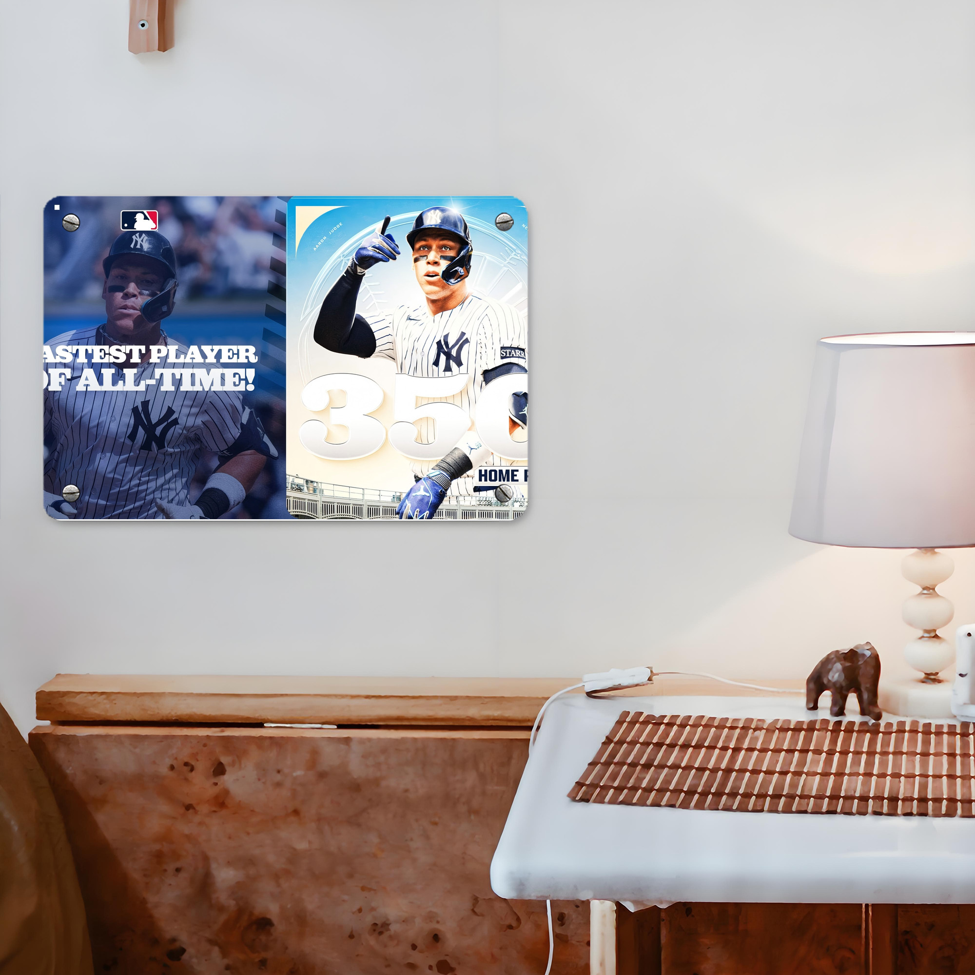 Aaron Judge's 350th Career Home Runs Metal Tin Sign 12x8inch - Premium Full-Print Decorative Wall Art, Durable Rust-Resistant Metal Plaque For Living Room, Bedroom, Kitchen, Office, Bar Décor