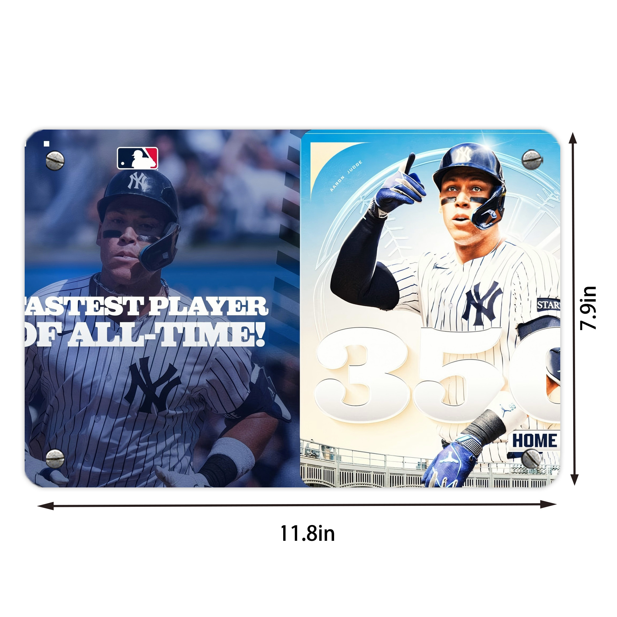 Aaron Judge's 350th Career Home Runs Metal Tin Sign 12x8inch - Premium Full-Print Decorative Wall Art, Durable Rust-Resistant Metal Plaque For Living Room, Bedroom, Kitchen, Office, Bar Décor