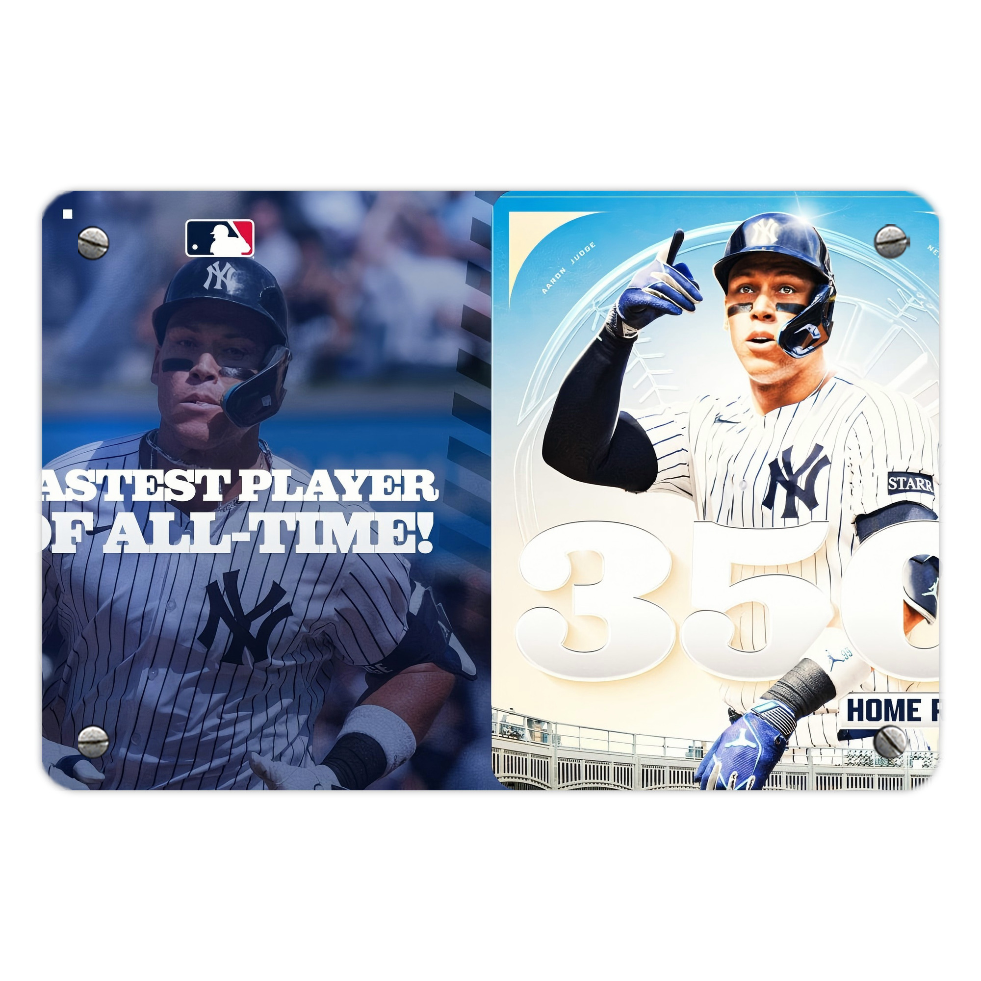 Aaron Judge's 350th Career Home Runs Metal Tin Sign 12x8inch - Premium Full-Print Decorative Wall Art, Durable Rust-Resistant Metal Plaque For Living Room, Bedroom, Kitchen, Office, Bar Décor