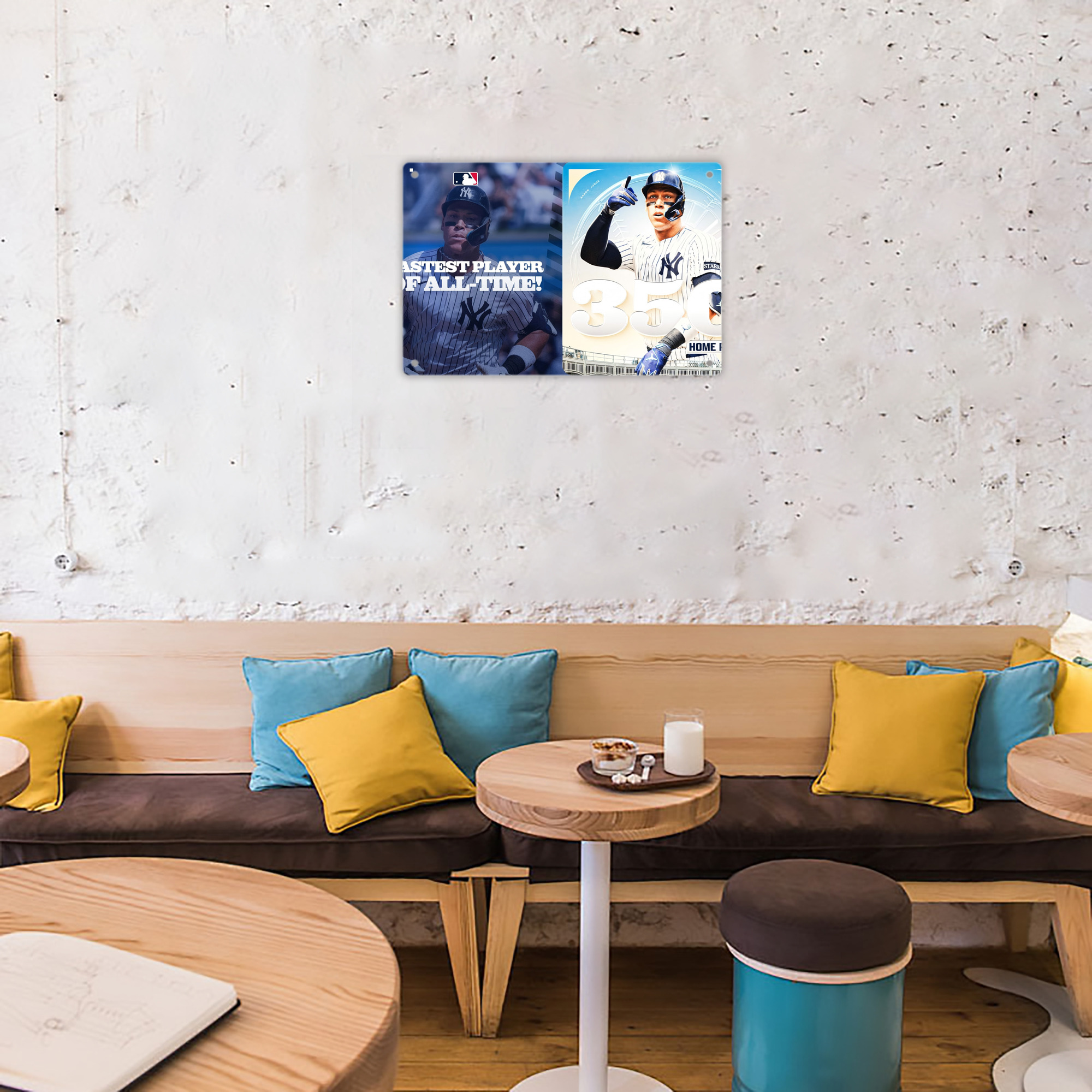 Aaron Judge's 350th Career Home Runs Decorative Aluminum Plaque – Horizontal Design – Durable, Stylish, Easy To Install – Ideal For Home, Office, Bar, And More