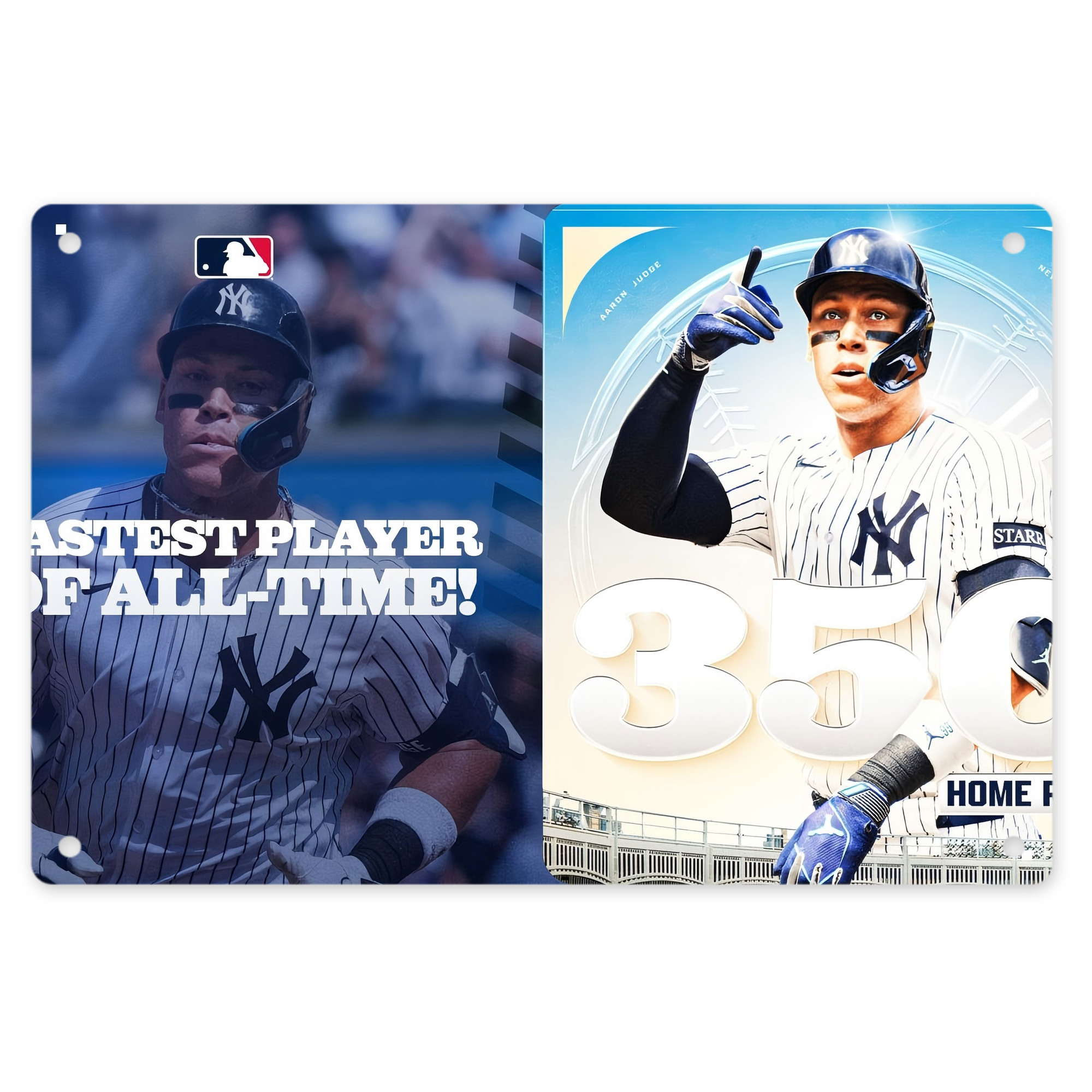 Aaron Judge's 350th Career Home Runs Decorative Aluminum Plaque – Horizontal Design – Durable, Stylish, Easy To Install – Ideal For Home, Office, Bar, And More