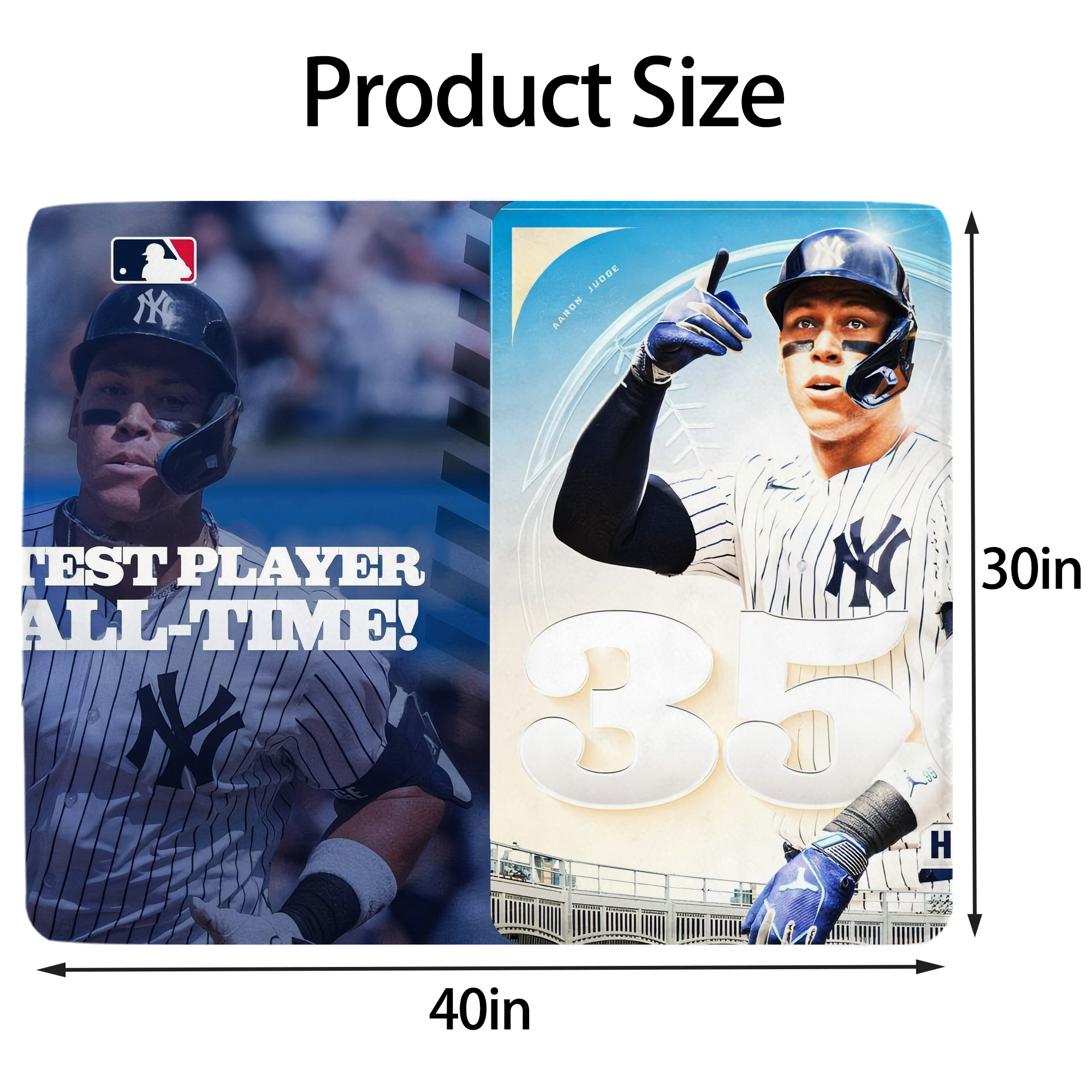 Aaron Judge's 350th Career Home Runs Soft Plush Fleece Blanket 30x40 Inch - 300GSM Flannel, Ultra Soft & Warm, Lightweight & Durable, Perfect For Kids, Adults, Couch, Bed, Camping, Travel, Gift For Family & Friends