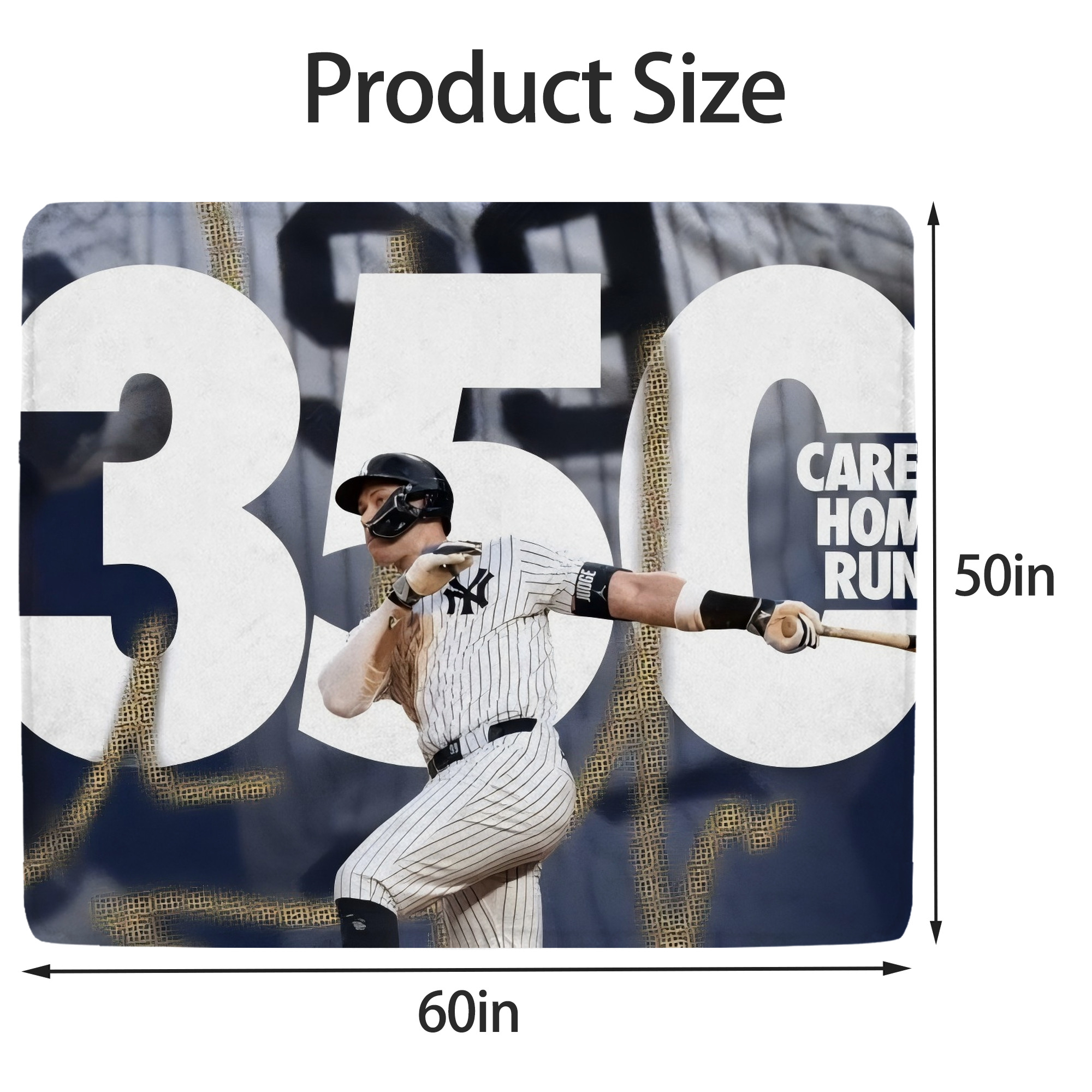 Aaron Judge's 350th Career Home Runs Soft Fleece Throw Blanket 50 X 60 Inch – Super Soft, Lightweight, And Durable – Perfect For Sofa, Bed, Camping, And More – Ideal Gift For Family And Friends