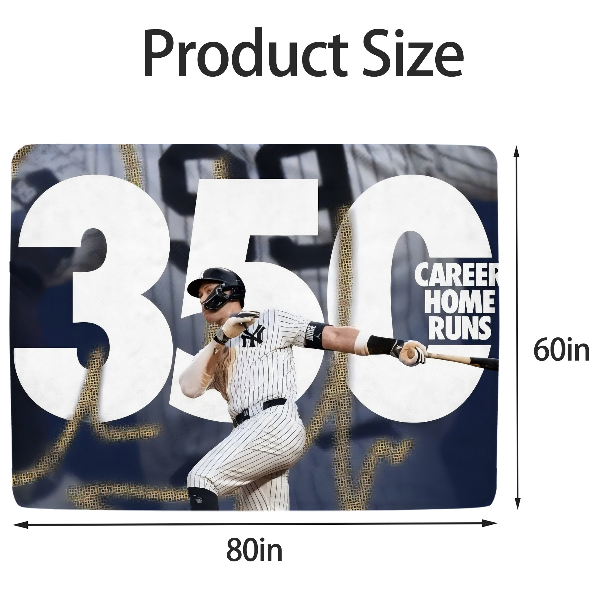 Aaron Judge's 350th Career Home Runs Soft Fleece Throw Blanket 60 X 80 Inch – Super Soft, Lightweight, And Durable – Perfect For Sofa, Bed, Camping, And More – Ideal Gift For Family And Friends