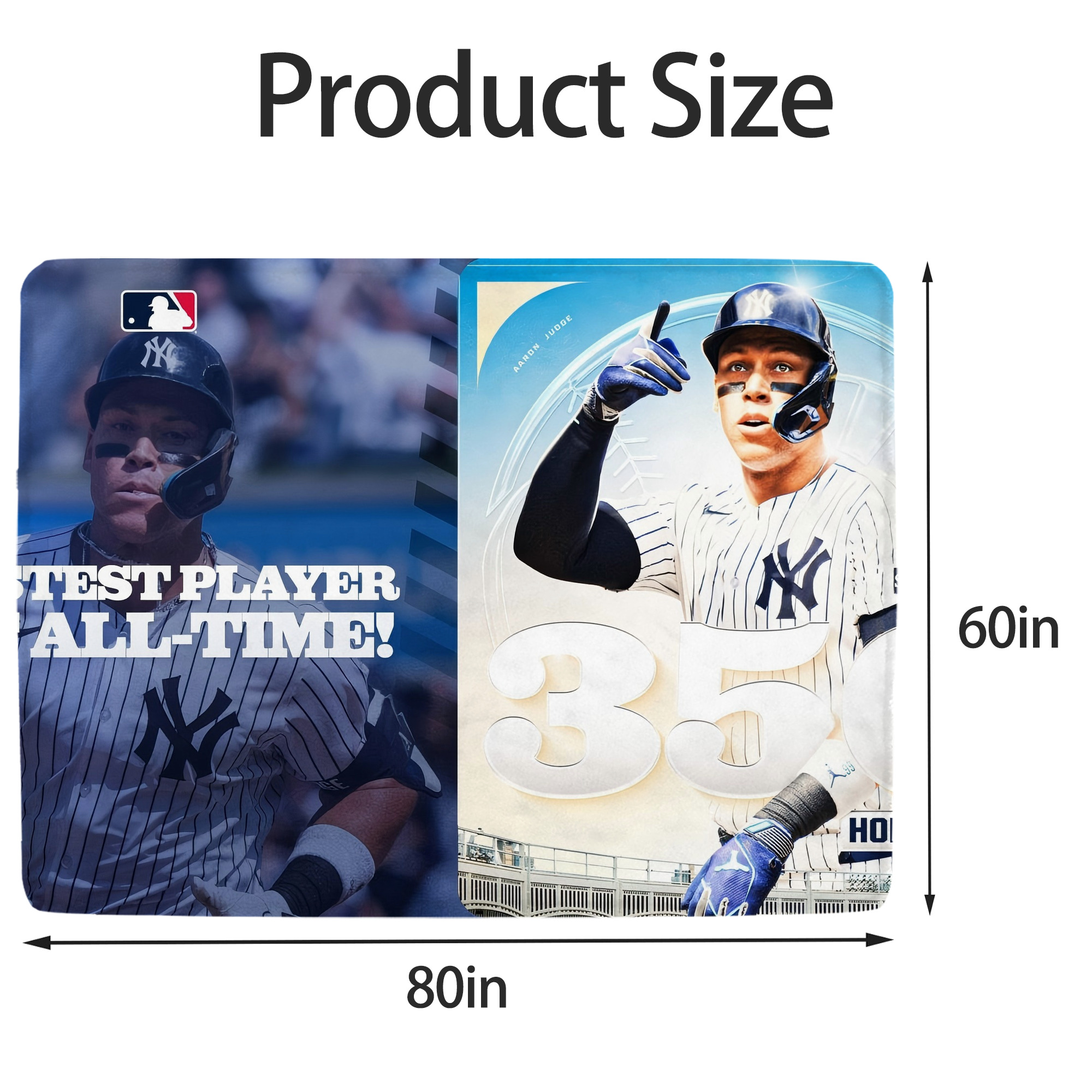 Aaron Judge's 350th Career Home Runs Soft Fleece Throw Blanket 60 X 80 Inch – Super Soft, Lightweight, And Durable – Perfect For Sofa, Bed, Camping, And More – Ideal Gift For Family And Friends