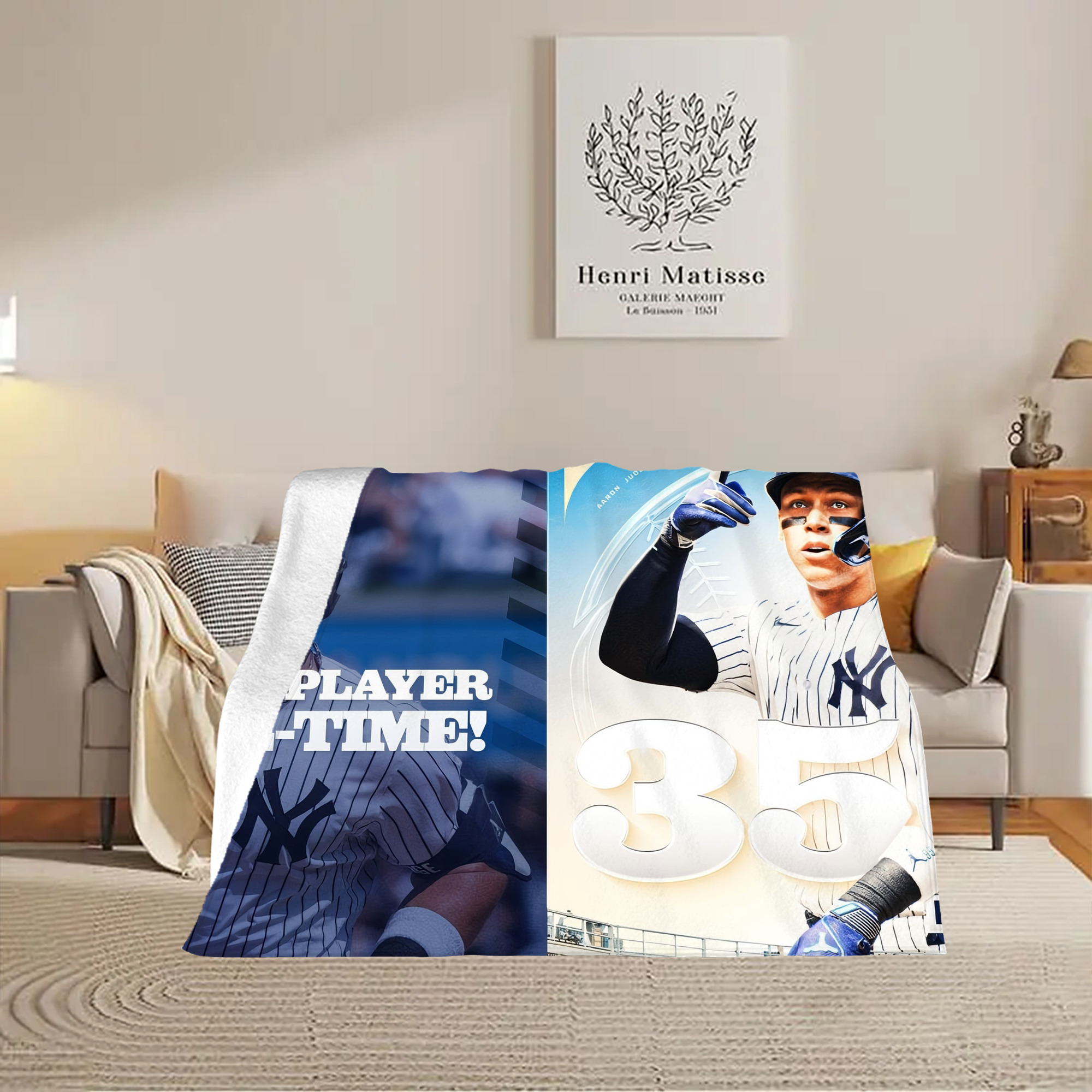 Aaron Judge's 350th Career Home Runs Soft Fleece Throw Blanket 60 X 80 Inch – Super Soft, Lightweight, And Durable – Perfect For Sofa, Bed, Camping, And More – Ideal Gift For Family And Friends