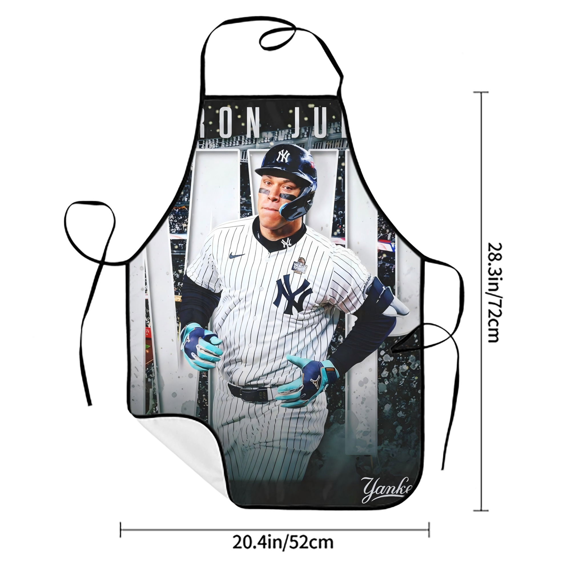 Aaron Judge MVP Stain-Resistant Polyester Apron With Pocket – Full Print, Waterproof, Anti-Wrinkle, Anti-Pilling – Ideal For Kitchen, BBQ, Restaurant, Salon & More