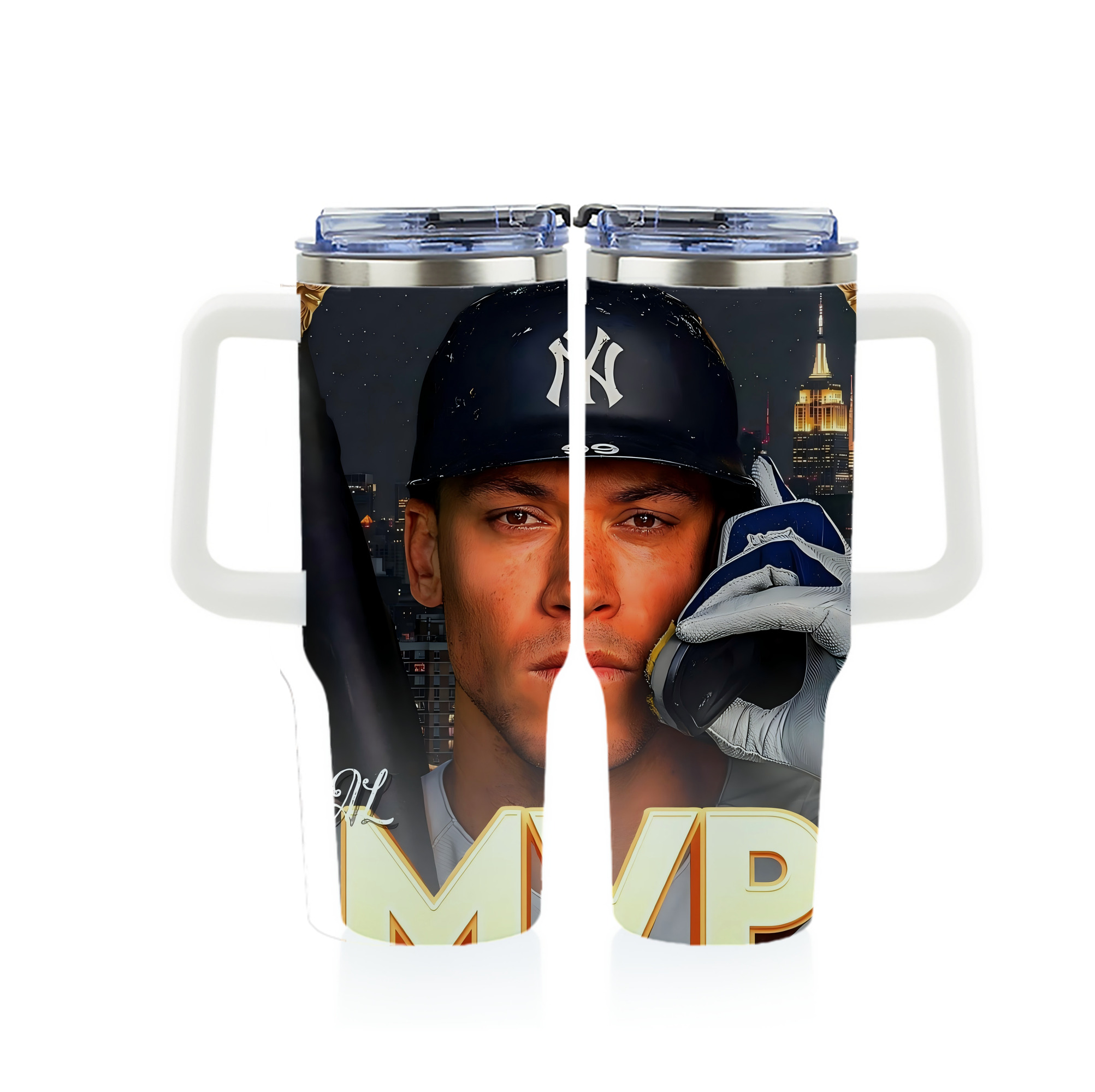 Aaron Judge MVP 40oz Full Wrap Car Tumbler – Durable Stainless Steel Travel Mug With Vibrant UV Print – Double Wall Insulated, Fits Most Car Cup Holders