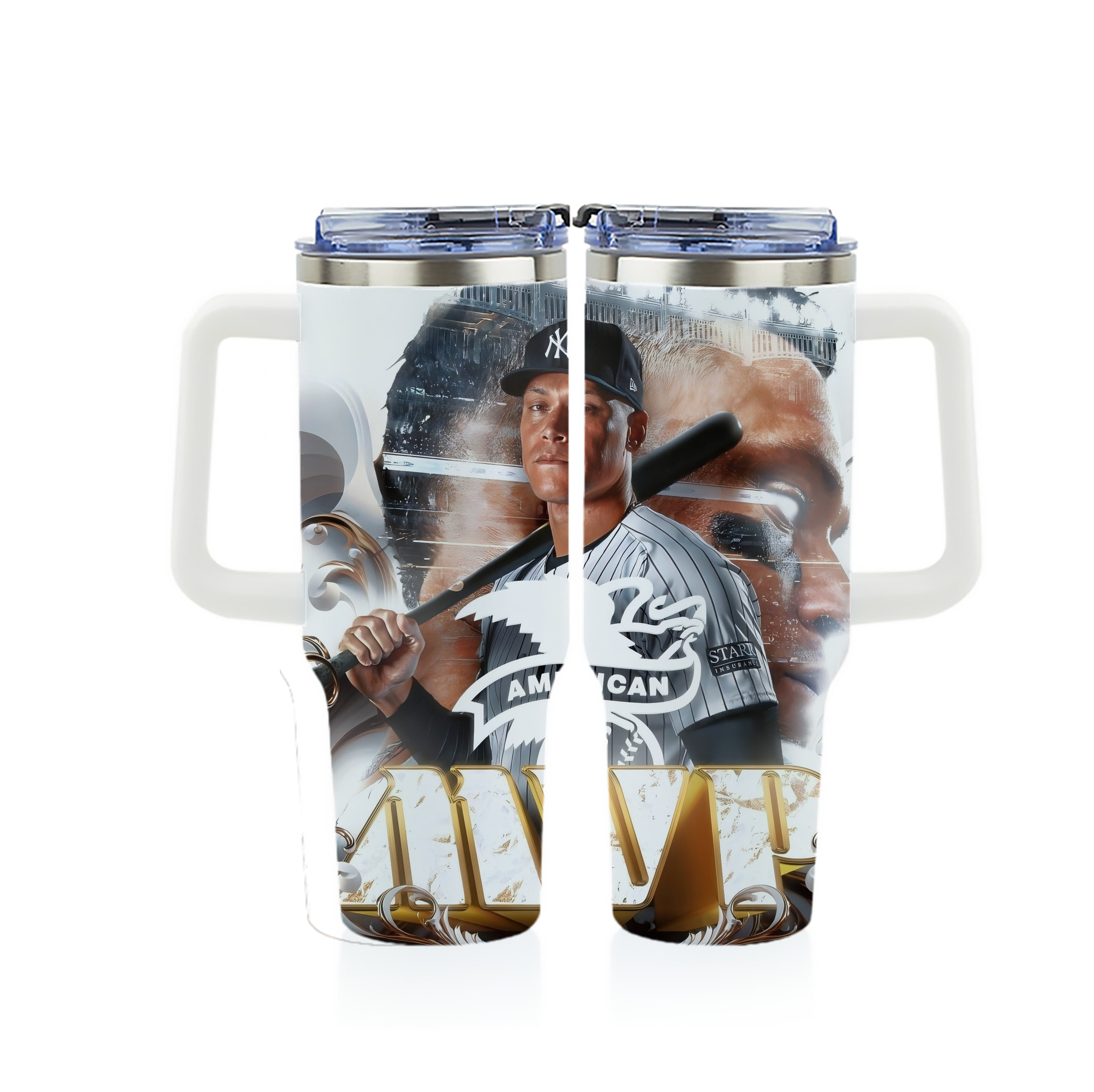 Aaron Judge MVP 40oz Full Wrap Car Tumbler – Durable Stainless Steel Travel Mug With Vibrant UV Print – Double Wall Insulated, Fits Most Car Cup Holders