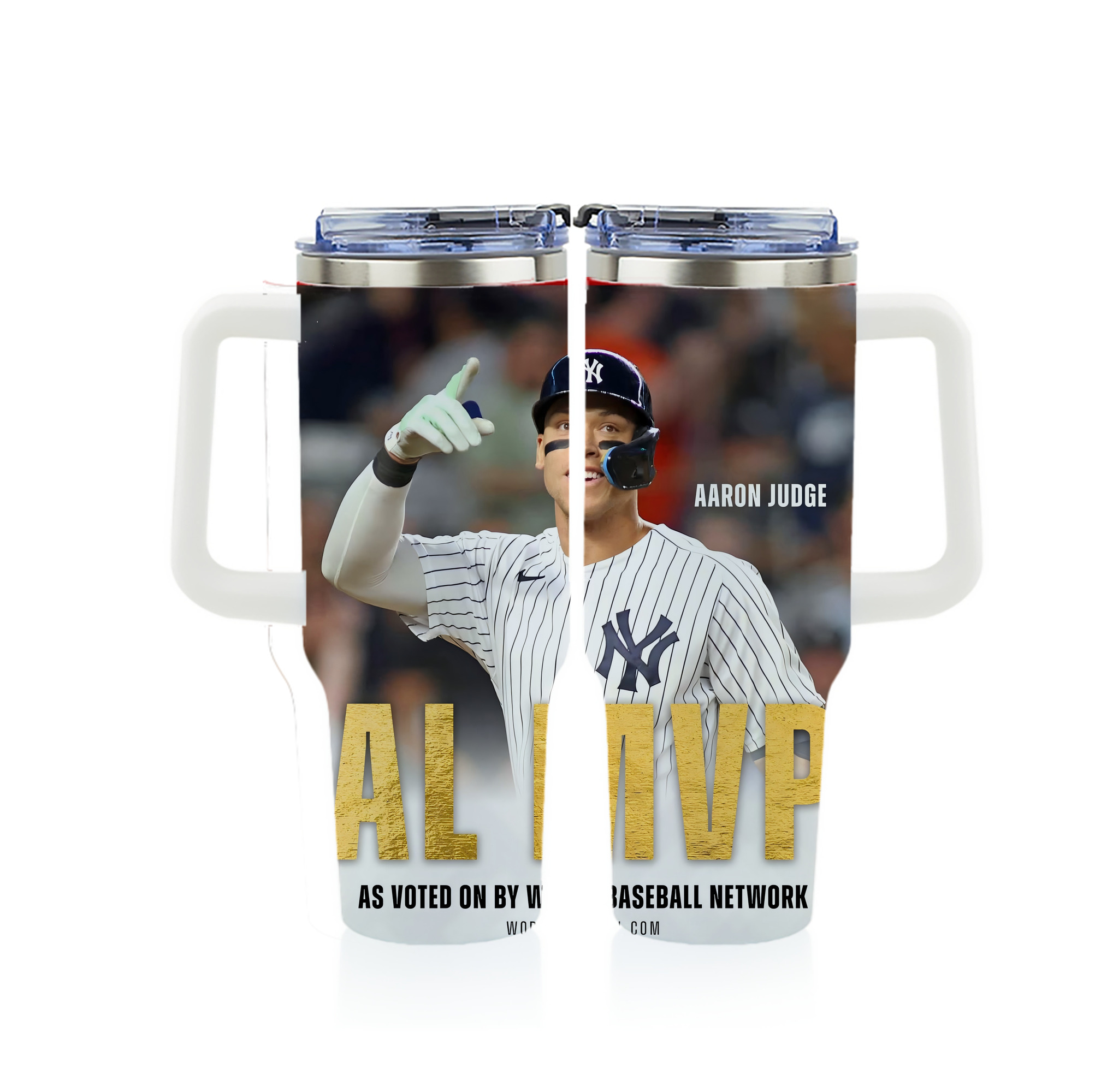Aaron Judge MVP 40oz Full Wrap Car Tumbler – Durable Stainless Steel Travel Mug With Vibrant UV Print – Double Wall Insulated, Fits Most Car Cup Holders