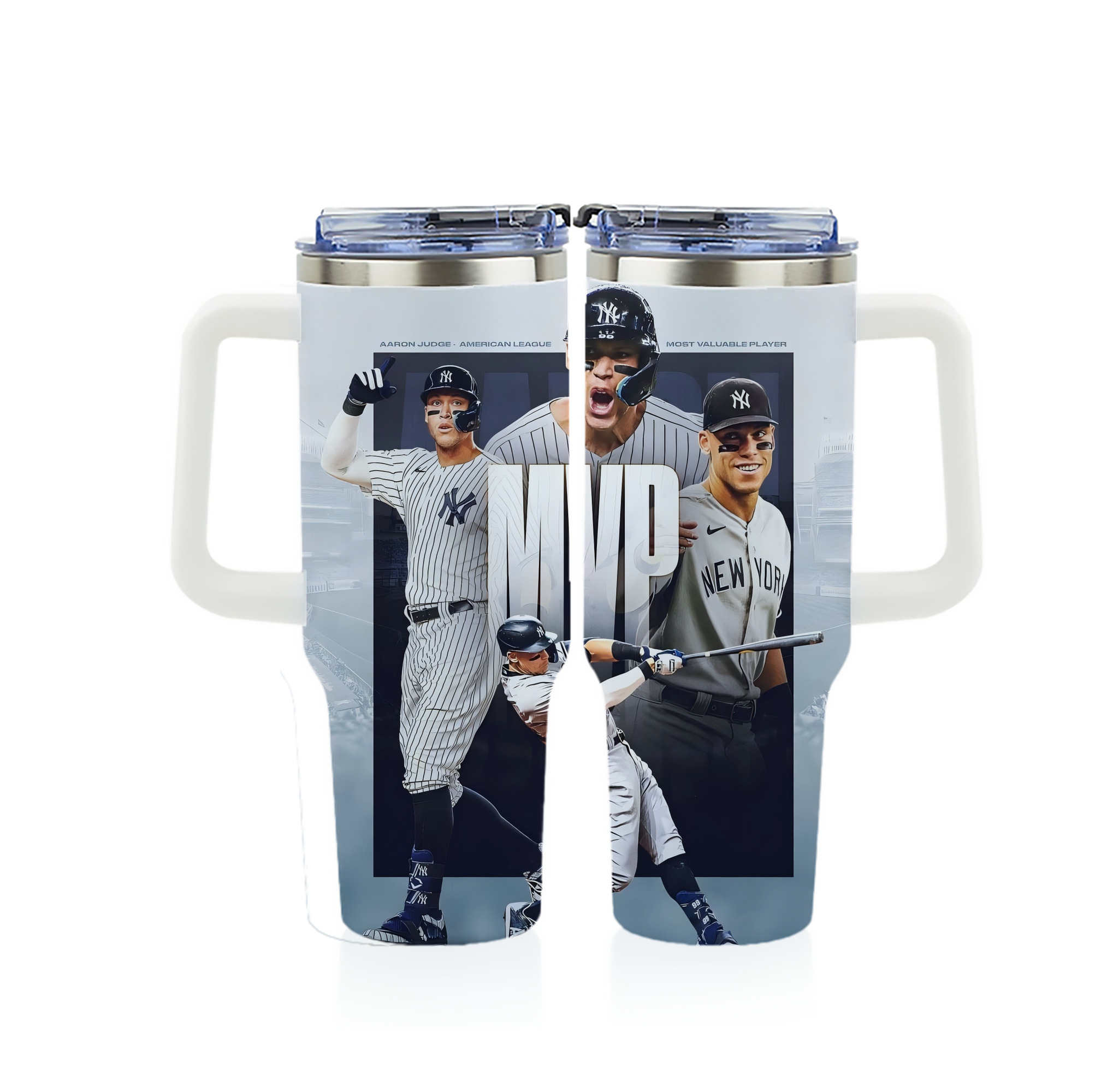 Aaron Judge MVP 40oz Full Wrap Car Tumbler – Durable Stainless Steel Travel Mug With Vibrant UV Print – Double Wall Insulated, Fits Most Car Cup Holders