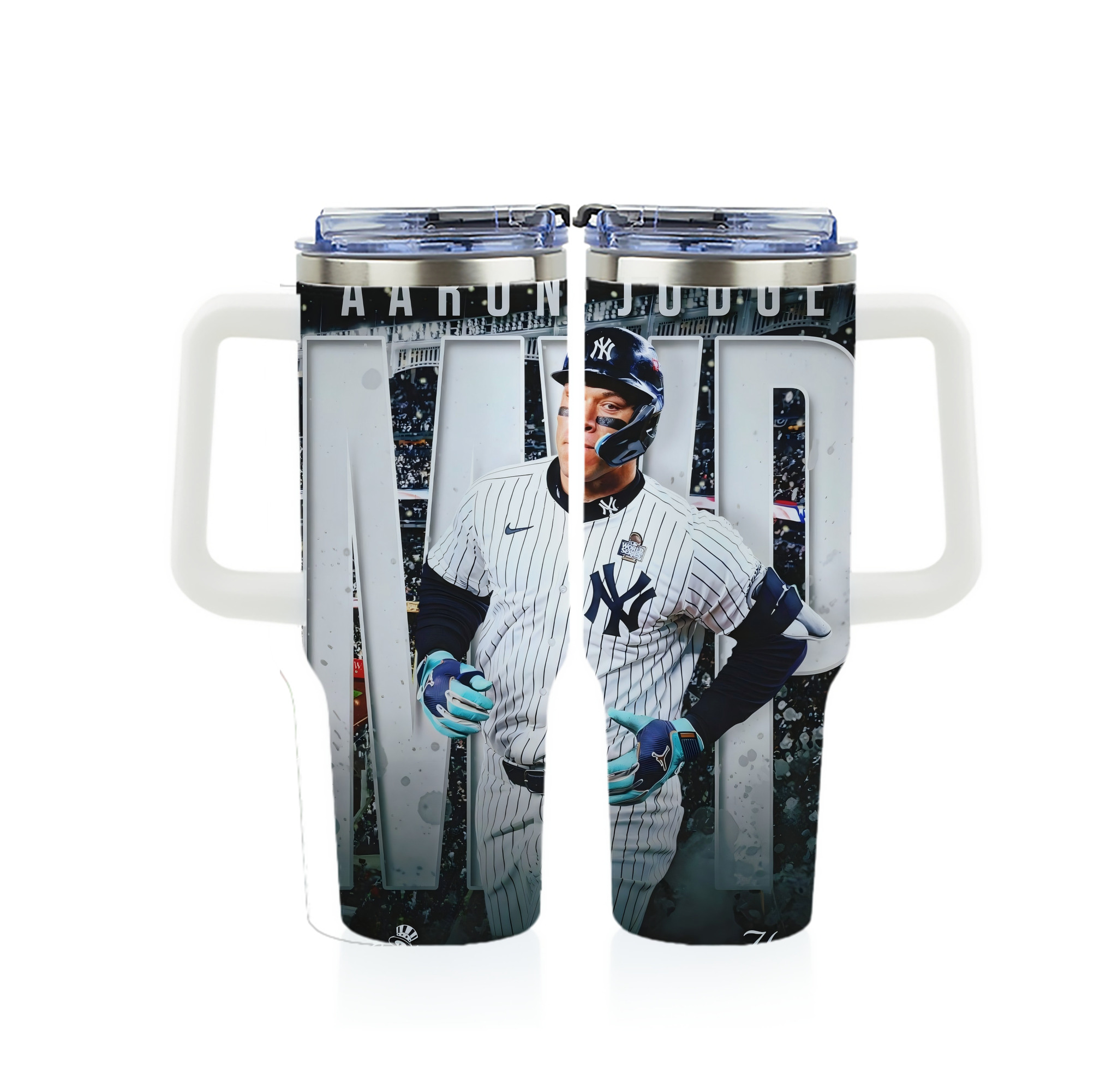 Aaron Judge MVP 40oz Full Wrap Car Tumbler – Durable Stainless Steel Travel Mug With Vibrant UV Print – Double Wall Insulated, Fits Most Car Cup Holders