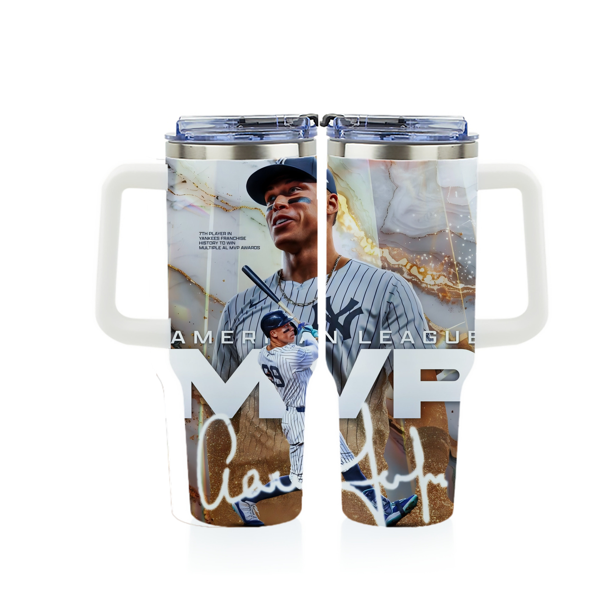 Aaron Judge MVP 40oz Full Wrap Car Tumbler – Durable Stainless Steel Travel Mug With Vibrant UV Print – Double Wall Insulated, Fits Most Car Cup Holders