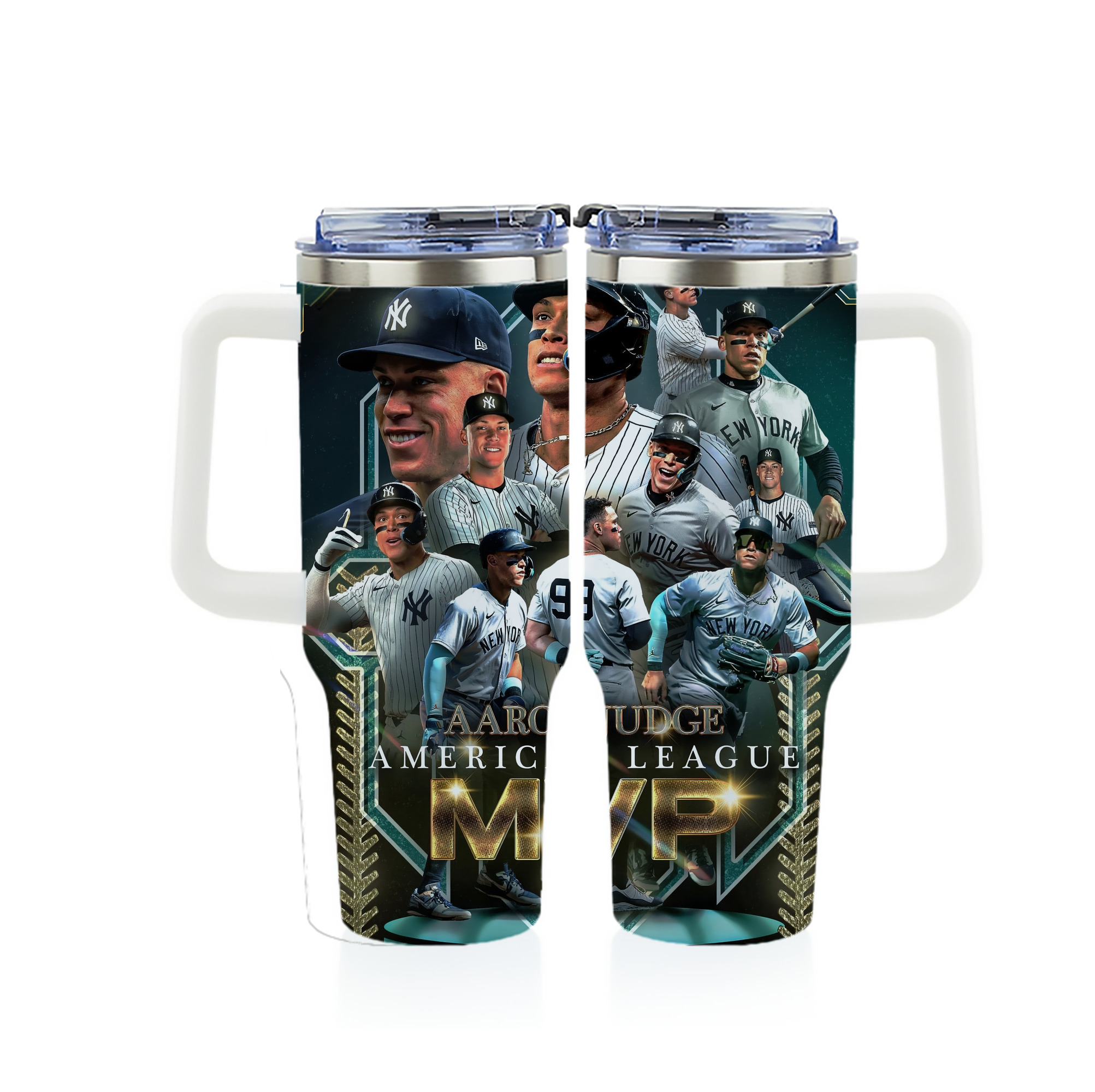 Aaron Judge MVP 40oz Full Wrap Car Tumbler – Durable Stainless Steel Travel Mug With Vibrant UV Print – Double Wall Insulated, Fits Most Car Cup Holders