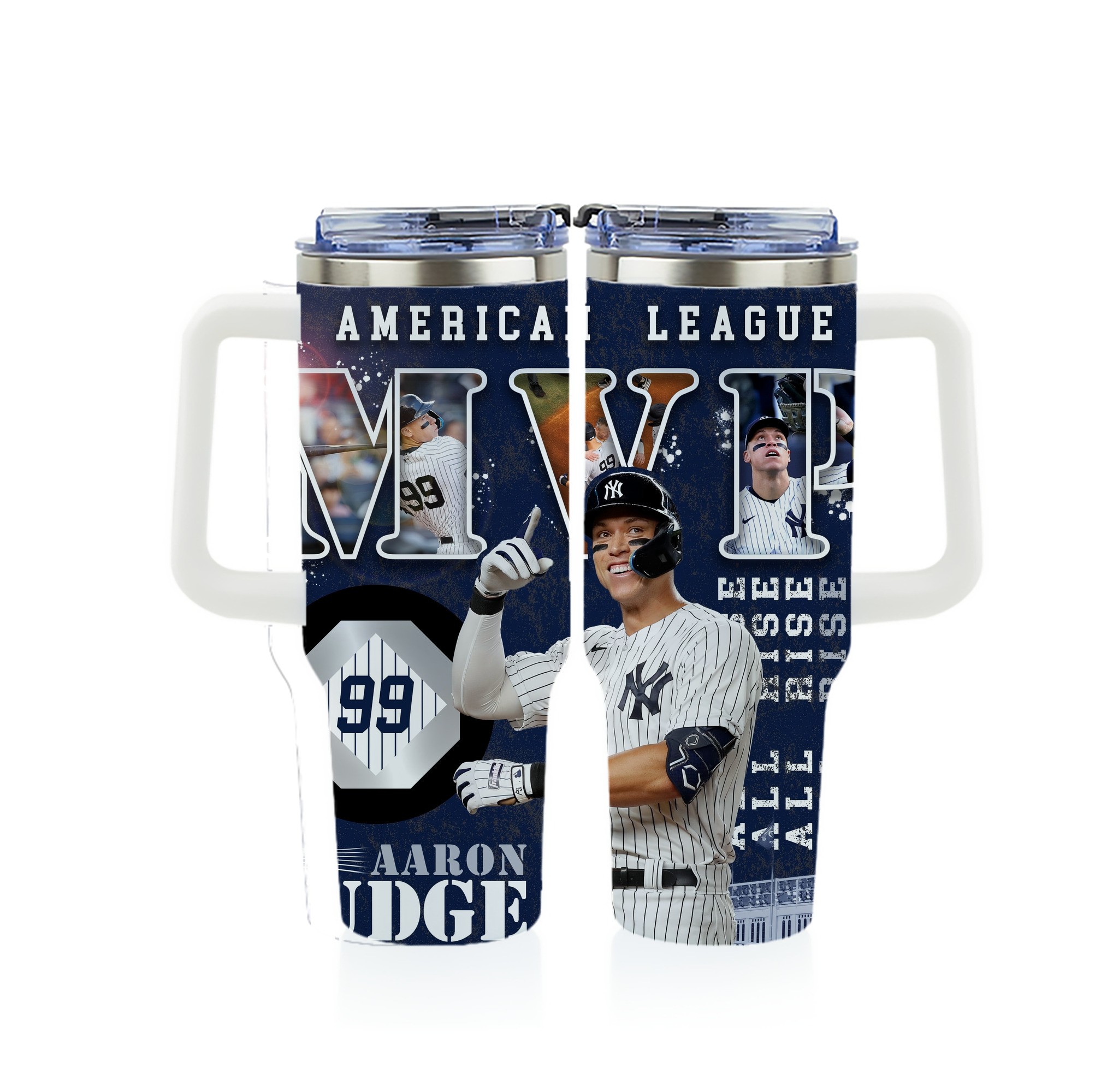 Aaron Judge MVP 40oz Full Wrap Car Tumbler – Durable Stainless Steel Travel Mug With Vibrant UV Print – Double Wall Insulated, Fits Most Car Cup Holders