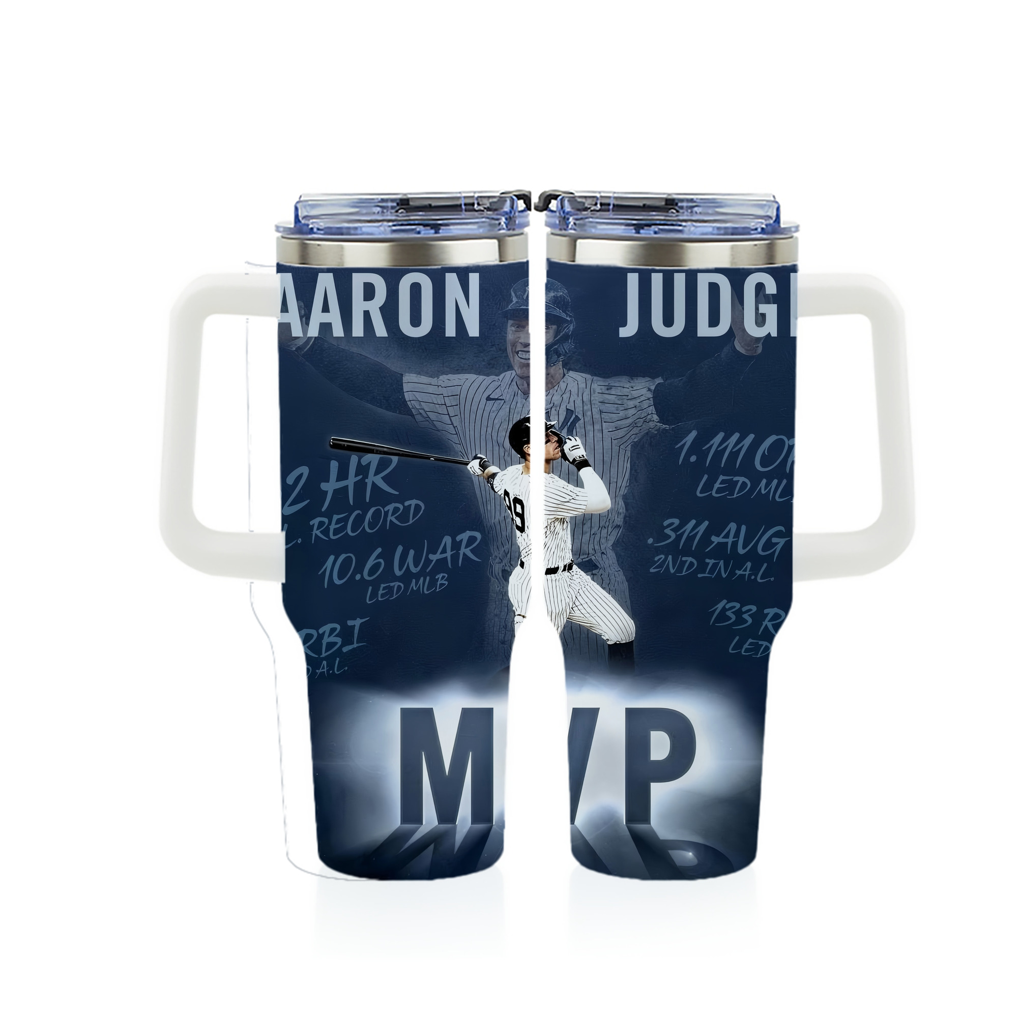 Aaron Judge MVP 40oz Full Wrap Car Tumbler – Durable Stainless Steel Travel Mug With Vibrant UV Print – Double Wall Insulated, Fits Most Car Cup Holders