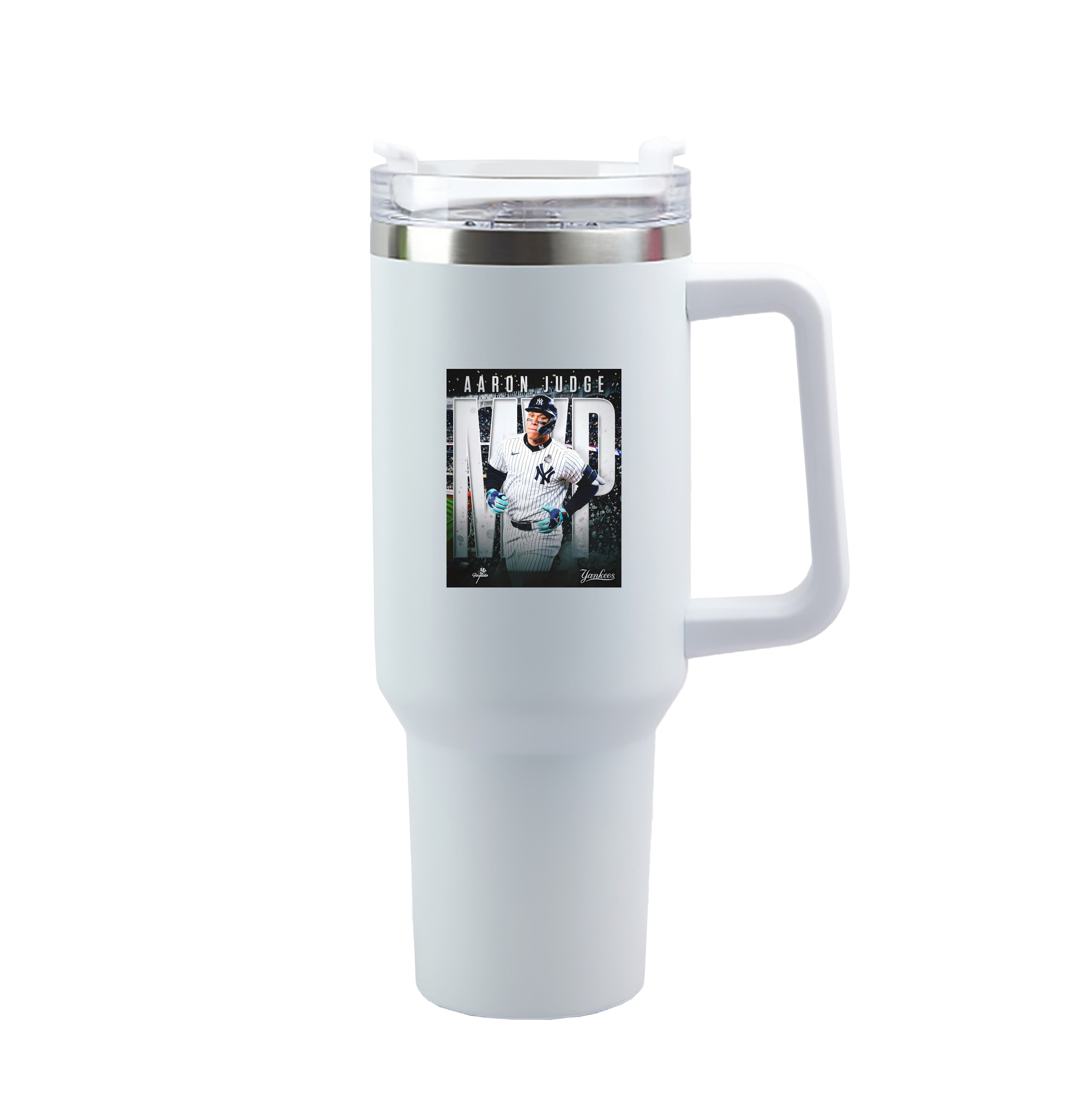 Aaron Judge MVP 40oz Handle Car Tumbler – Durable Stainless Steel Travel Mug With UV Print – Double Wall Insulated, Fits Most Car Cup Holders